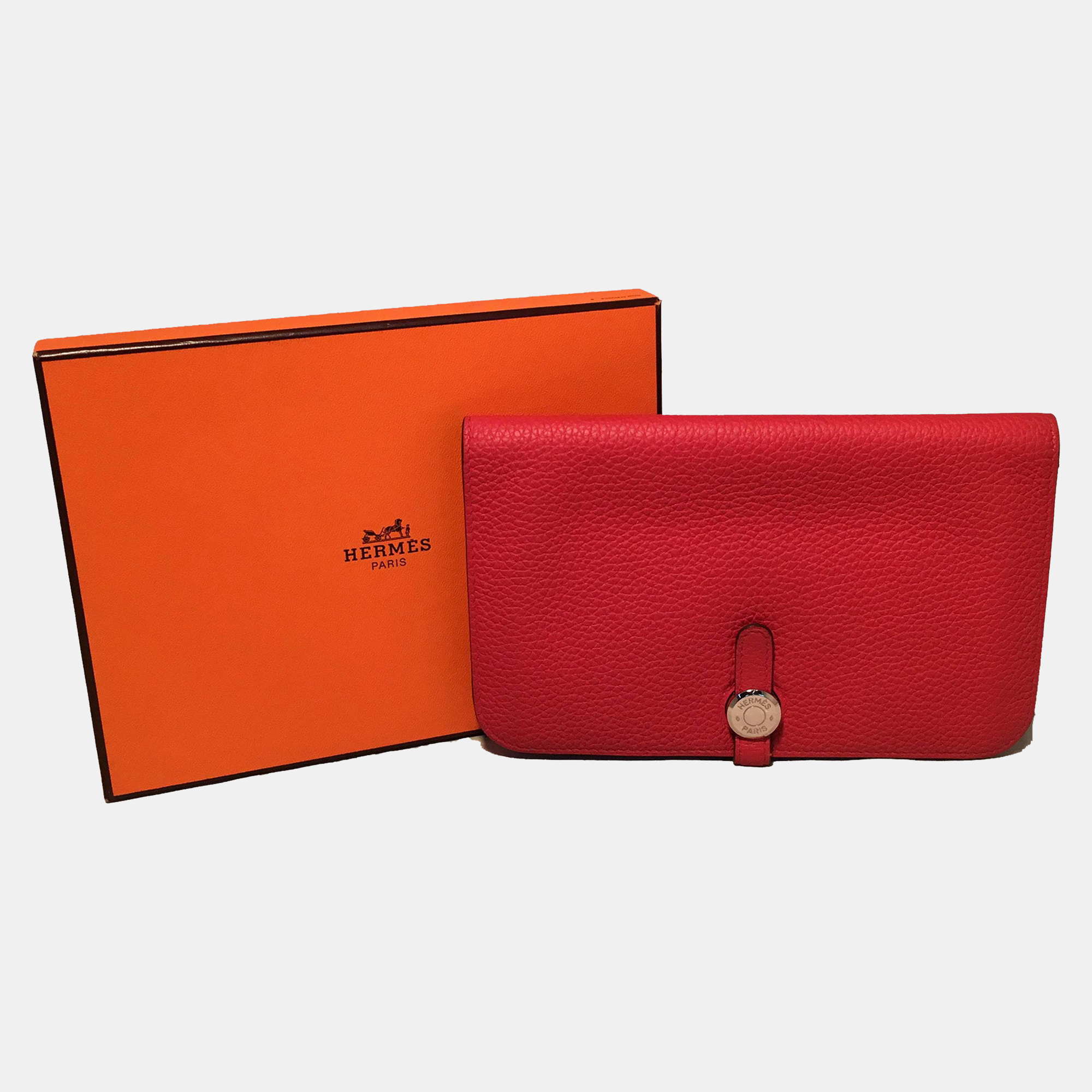 Hermes Red Togo Dogon Duo Wallet