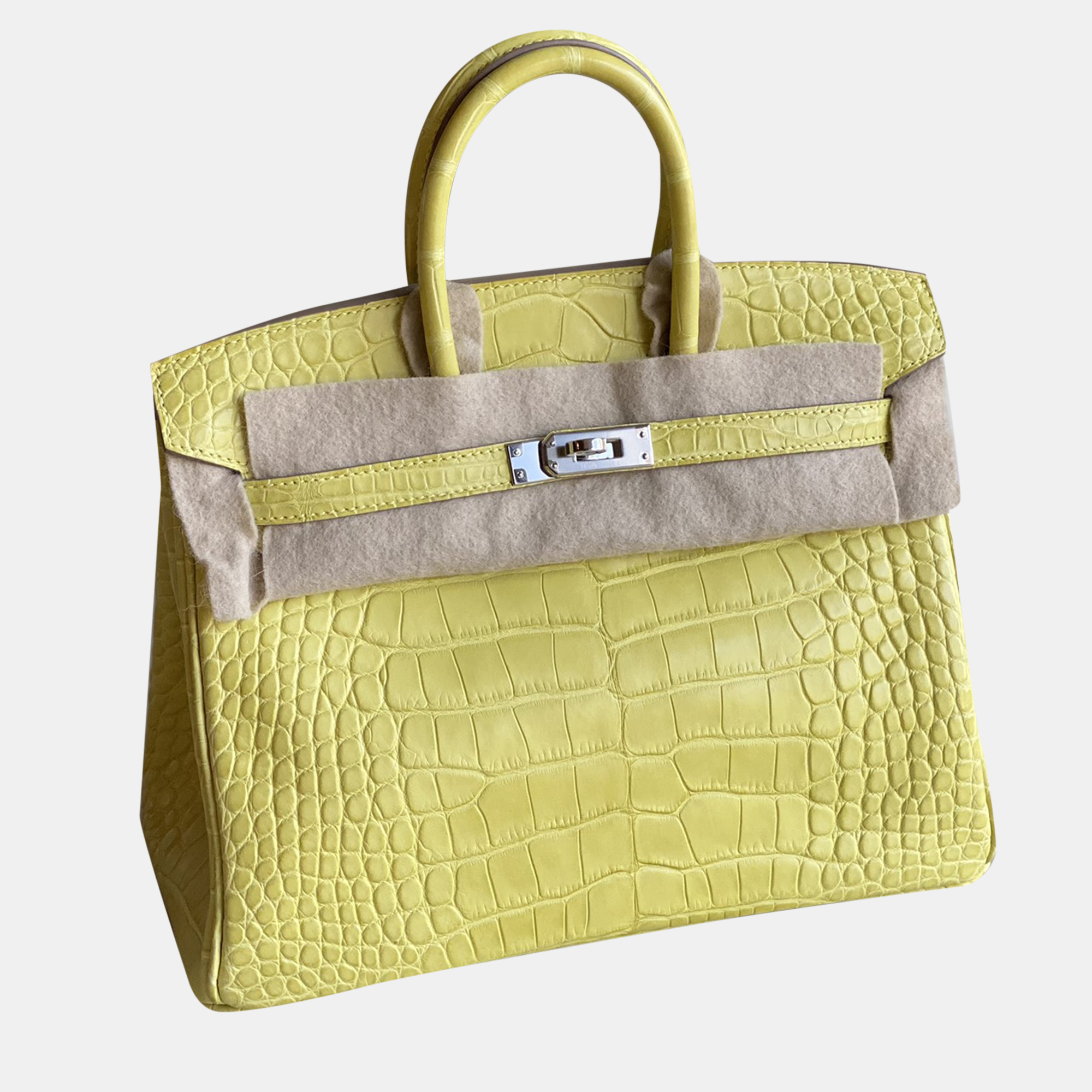 Hermes Lemon Yellow Matte Crocodile Leather Birkin 25 Top Handle Bag
Hermes Lemon Yellow Matte Crocodile Leather Birkin 25 Top Handle Bag