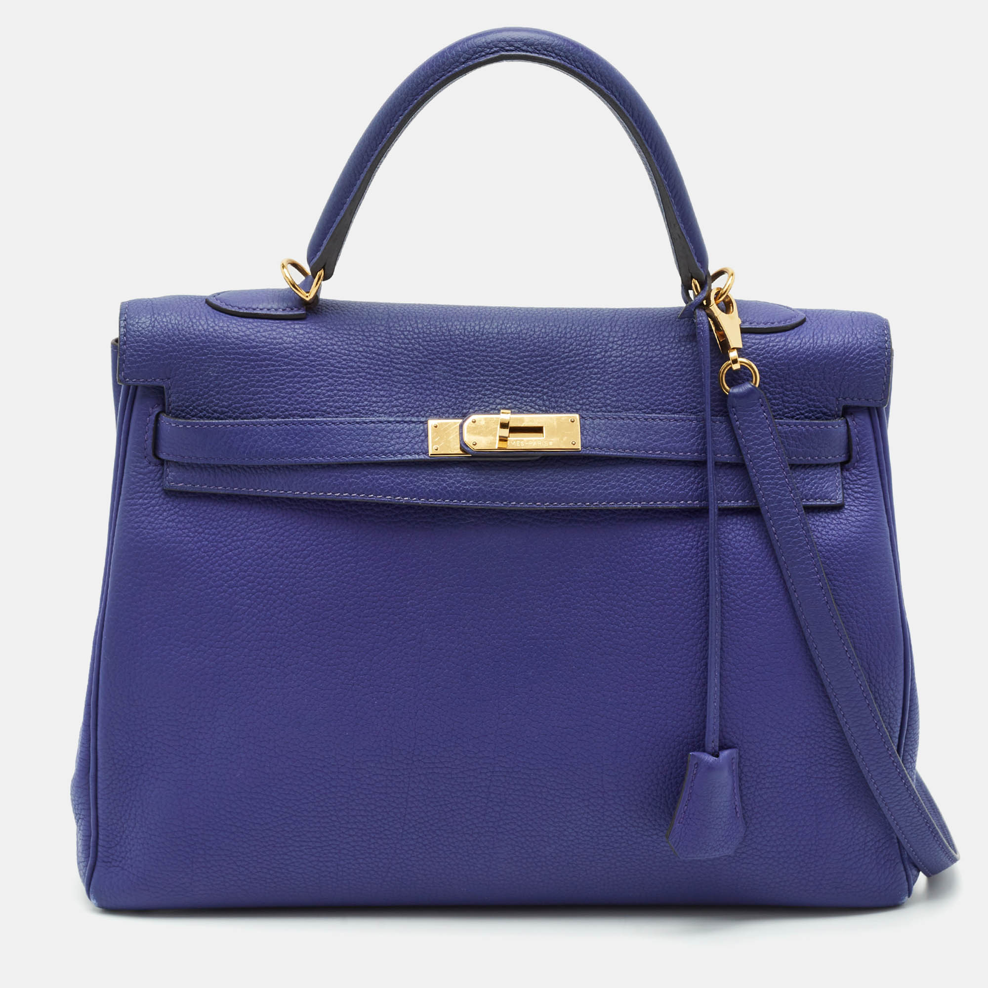 Hermes Bleu Electrique Togo Leather Gold Finish Kelly Retourne 35 Bag, Blue
Hermes Bleu Electrique Togo Leather Gold Finish Kelly Retourne 35 Bag, Blue