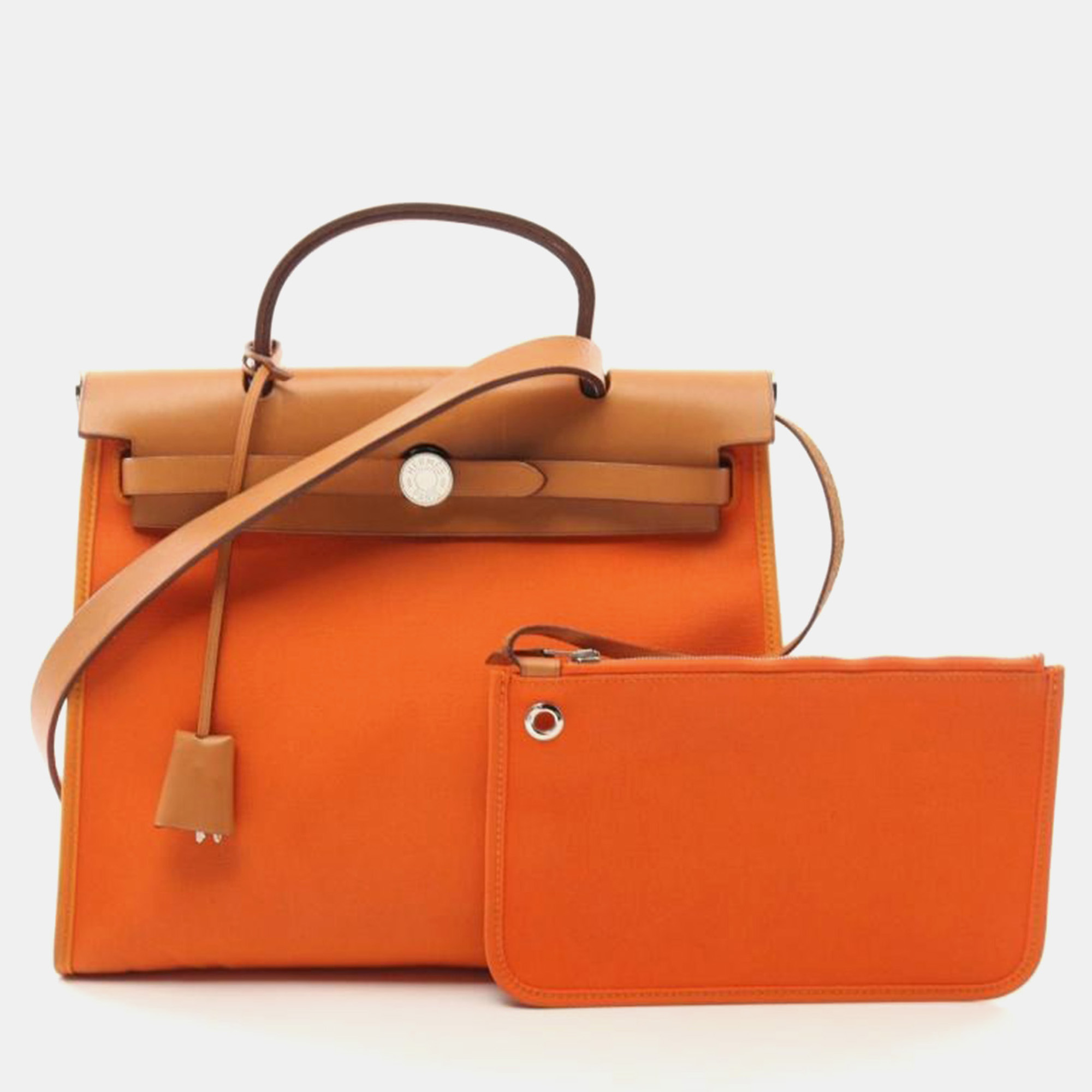 Hermes Orange Vache Hunter Toile Herbag Zip 31 PM Satchel Bag, Brown
Hermes Orange Vache Hunter Toile Herbag Zip 31 PM Satchel Bag, Brown