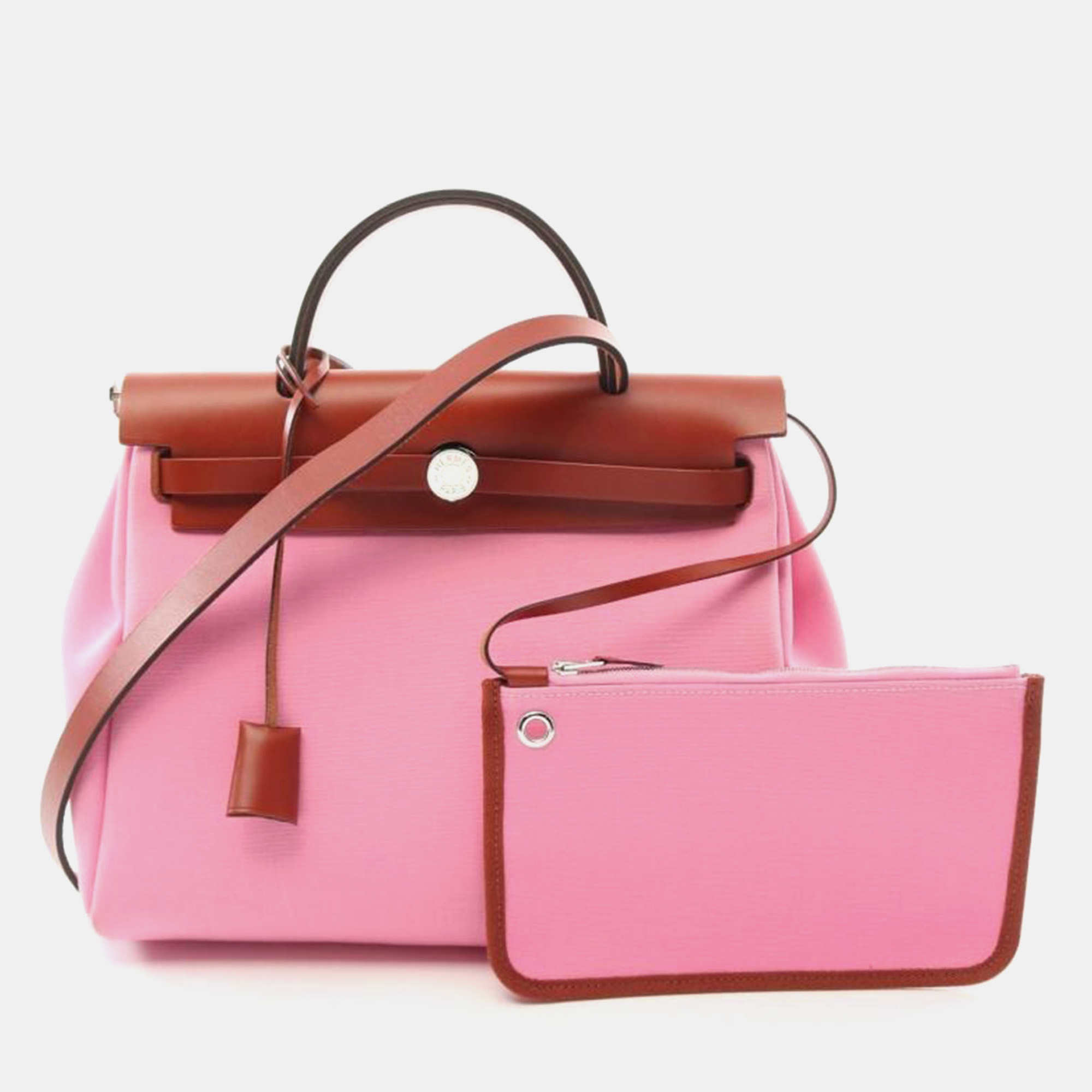 Hermes Bubblegum Military Toile Vache Hunter Herbag Zip Retourne 31 Satchel Bag, Brown
Hermes Bubblegum Military Toile Vache Hunter Herbag Zip Retourne 31 Satchel Bag, Brown
