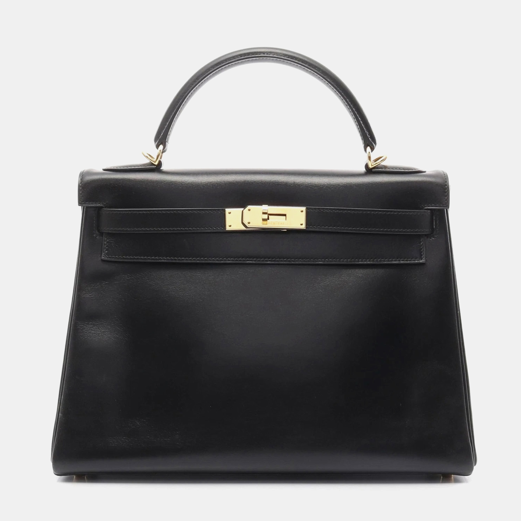 Hermes Black Box Calf Leather Kelly 32 Top Handle Bag, Cream
Hermes Black Box Calf Leather Kelly 32 Top Handle Bag, Cream