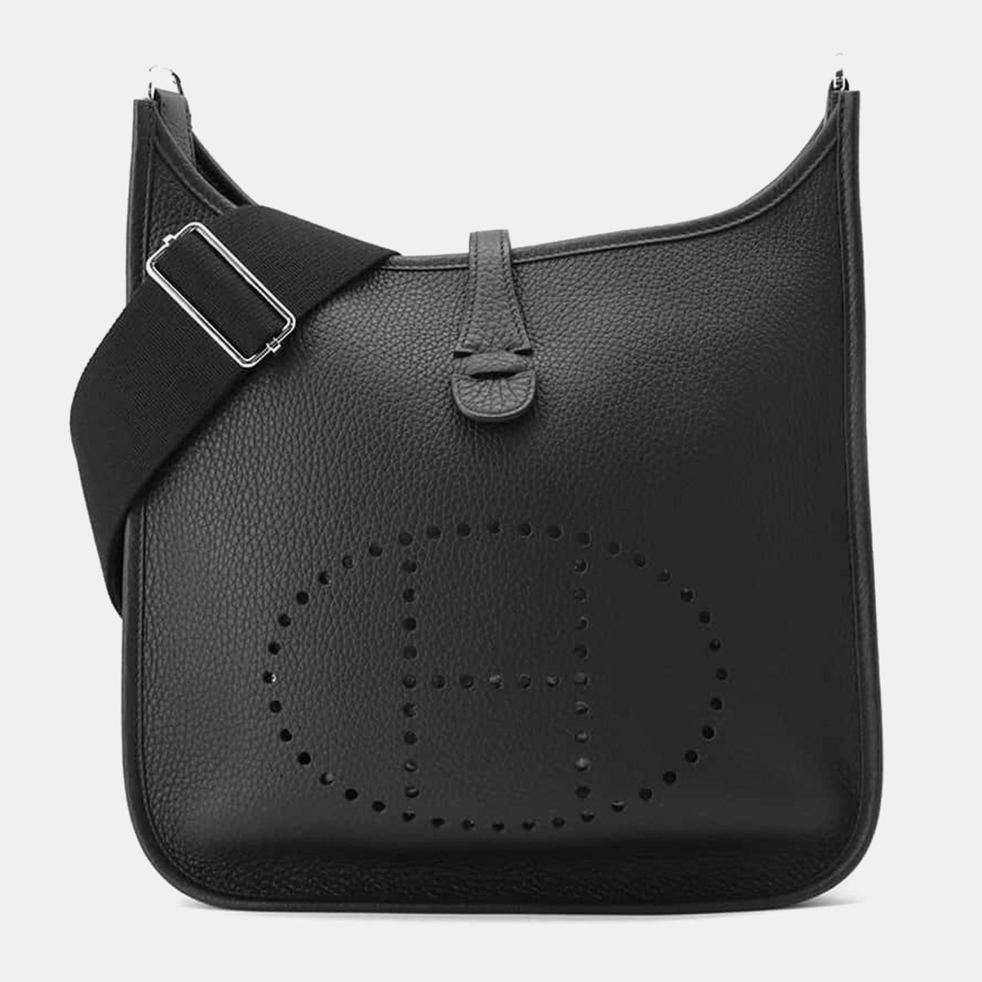 Hermes Black Taurillon Clemence Leather Evelyne PM Shoulder Bag
Hermes Black Taurillon Clemence Leather Evelyne PM Shoulder Bag