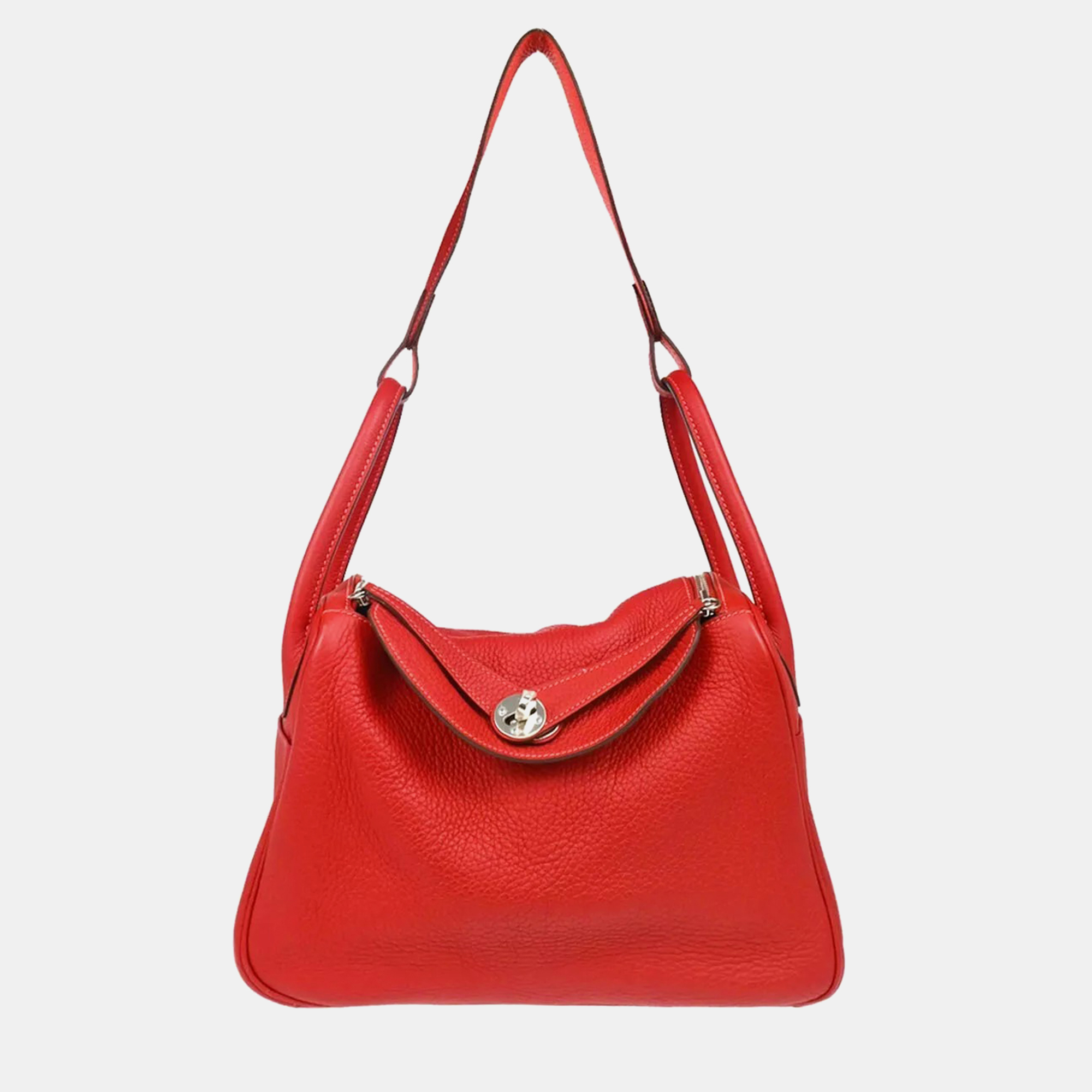 Hermes Rouge Tomate Taurillon Clemence Lindy 30 Shoulder Bag, Red
Hermes Rouge Tomate Taurillon Clemence Lindy 30 Shoulder Bag, Red