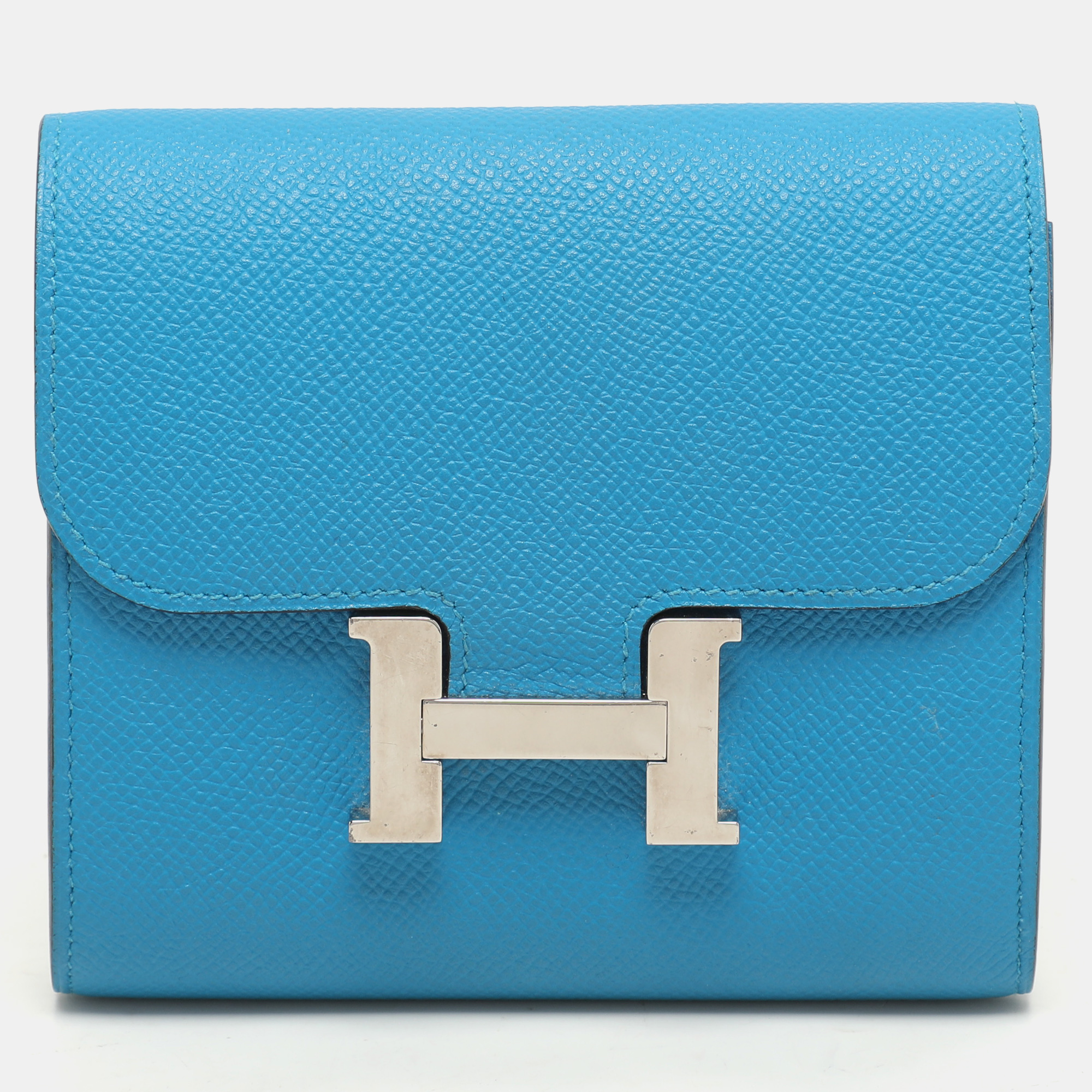 Hermes Bleu Zanzibar Epsom Leather Constance Compact Wallet, Blue
Hermes Bleu Zanzibar Epsom Leather Constance Compact Wallet, Blue