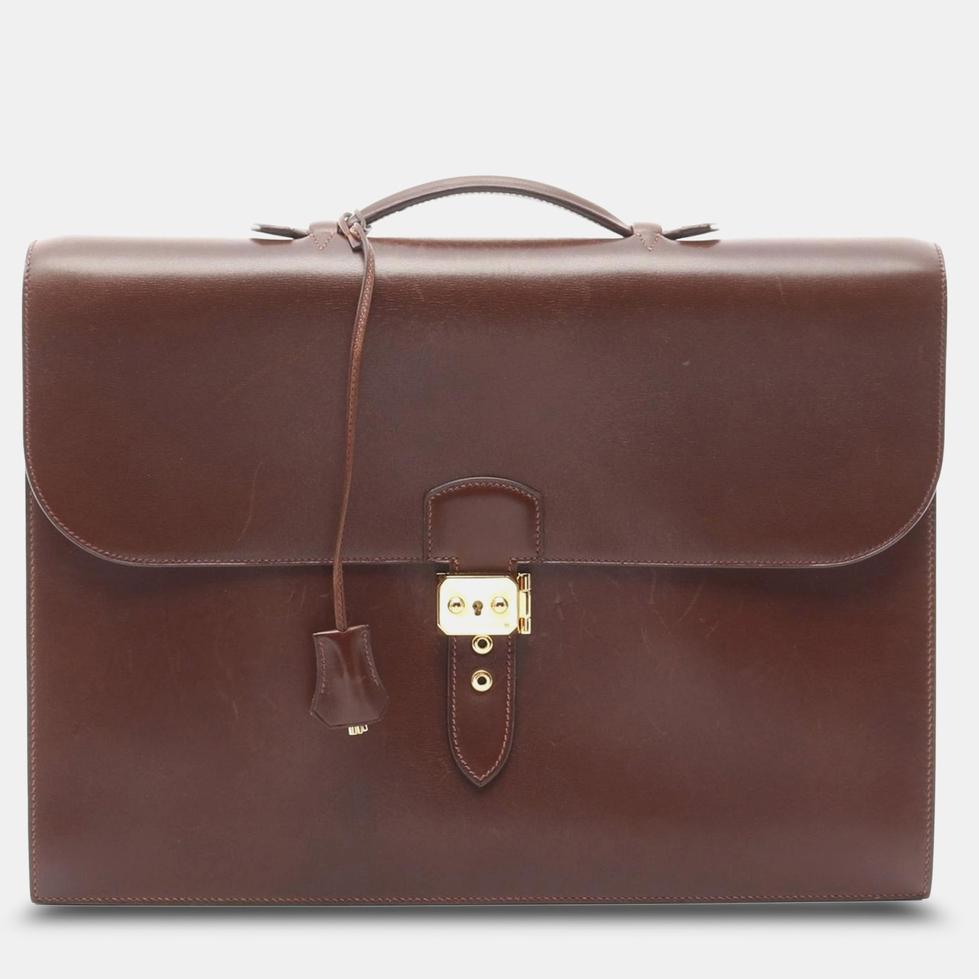 Hermes Sac A Depeche 41 Business Bag Briefcase A Box Calf Leather Marron Ghw, Brown
Hermes Sac A Depeche 41 Business Bag Briefcase A Box Calf Leather Marron Ghw, Brown