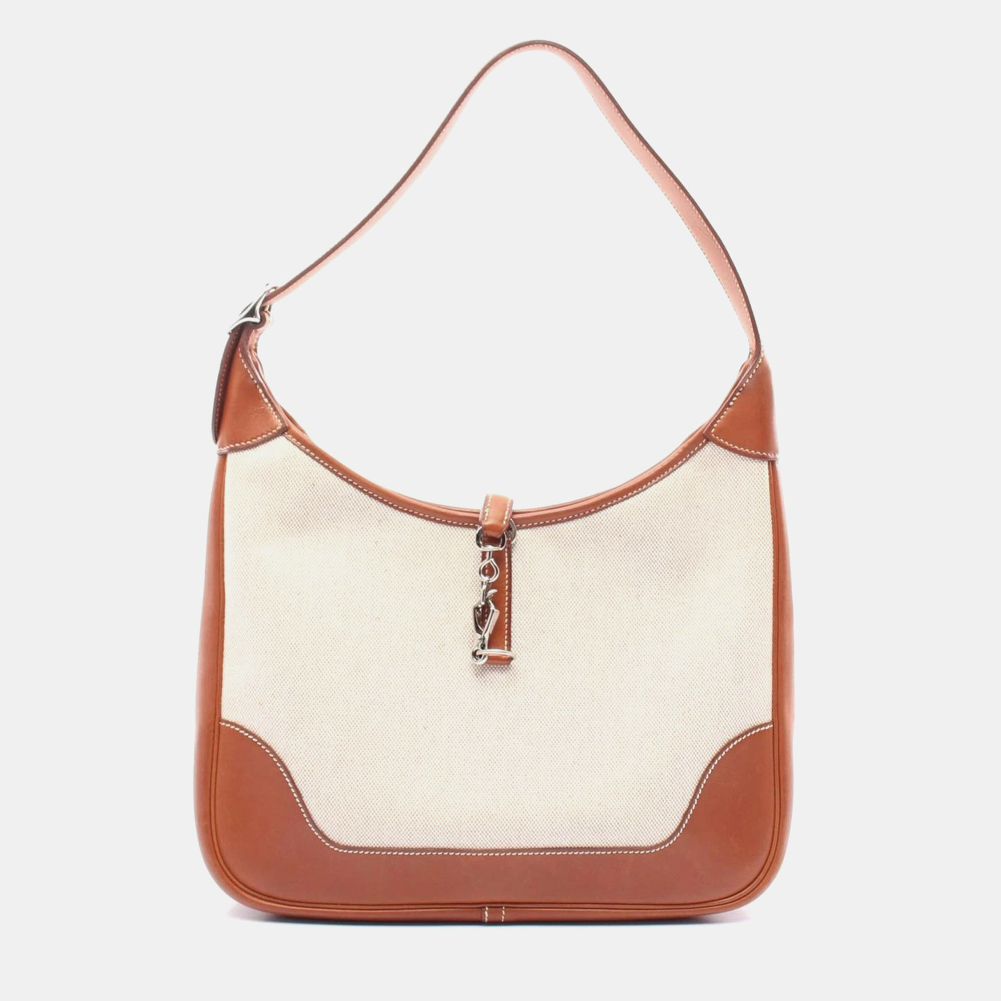 Hermes Toile H Leather Natural Fauve Trim 31 Shoulder Bag E, Beige
Hermes Toile H Leather Natural Fauve Trim 31 Shoulder Bag E, Beige
