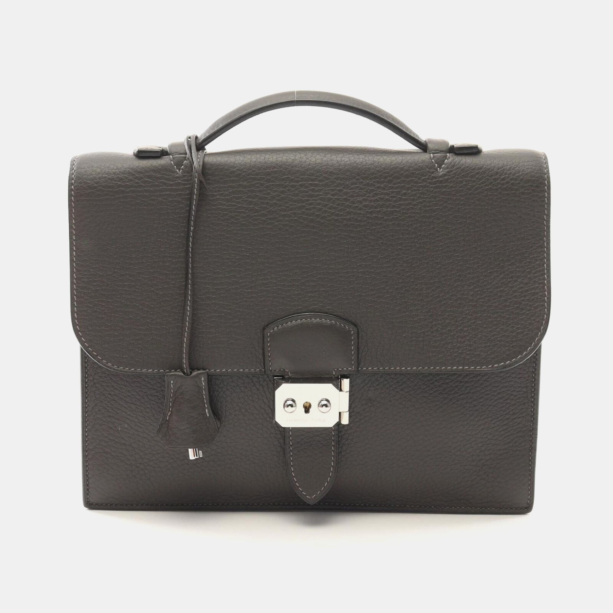Hermes Sac A Depeche 27 Business Bag K Taurillon Clemence Graphite, Grey
Hermes Sac A Depeche 27 Business Bag K Taurillon Clemence Graphite, Grey