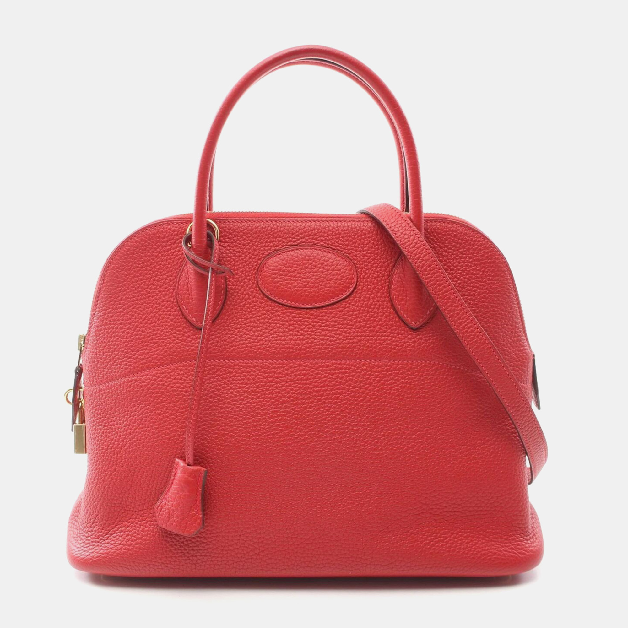 Hermes Red Taurillon Clemence Bolide31 Rujuku Handbag