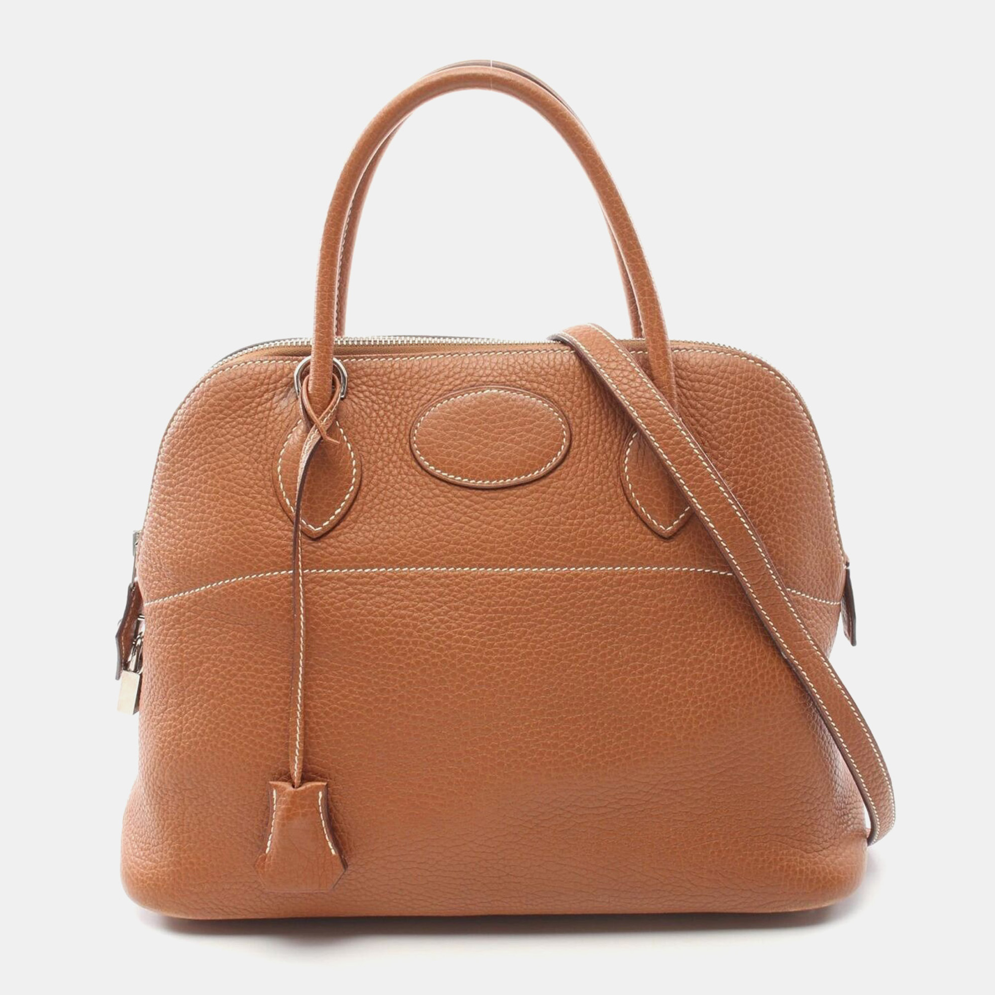 Hermes Gold Taurillon Clemence Bolide 31 Shoulder Hand Bag J, Brown
Hermes Gold Taurillon Clemence Bolide 31 Shoulder Hand Bag J, Brown