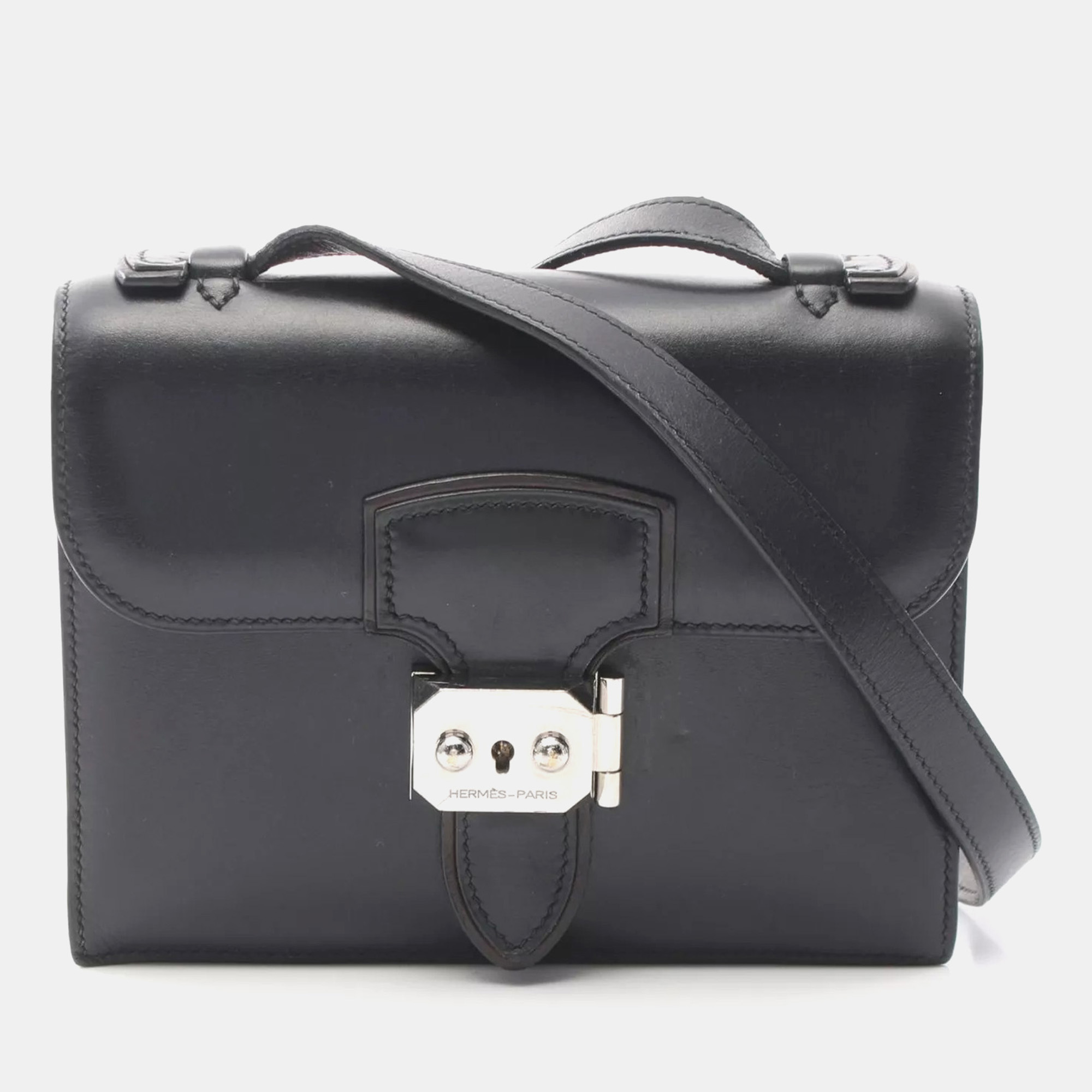 Hermes Black Calf Leather Calfskin Shoulder Crossbody Bag Box P
Hermes Black Calf Leather Calfskin Shoulder Crossbody Bag Box P