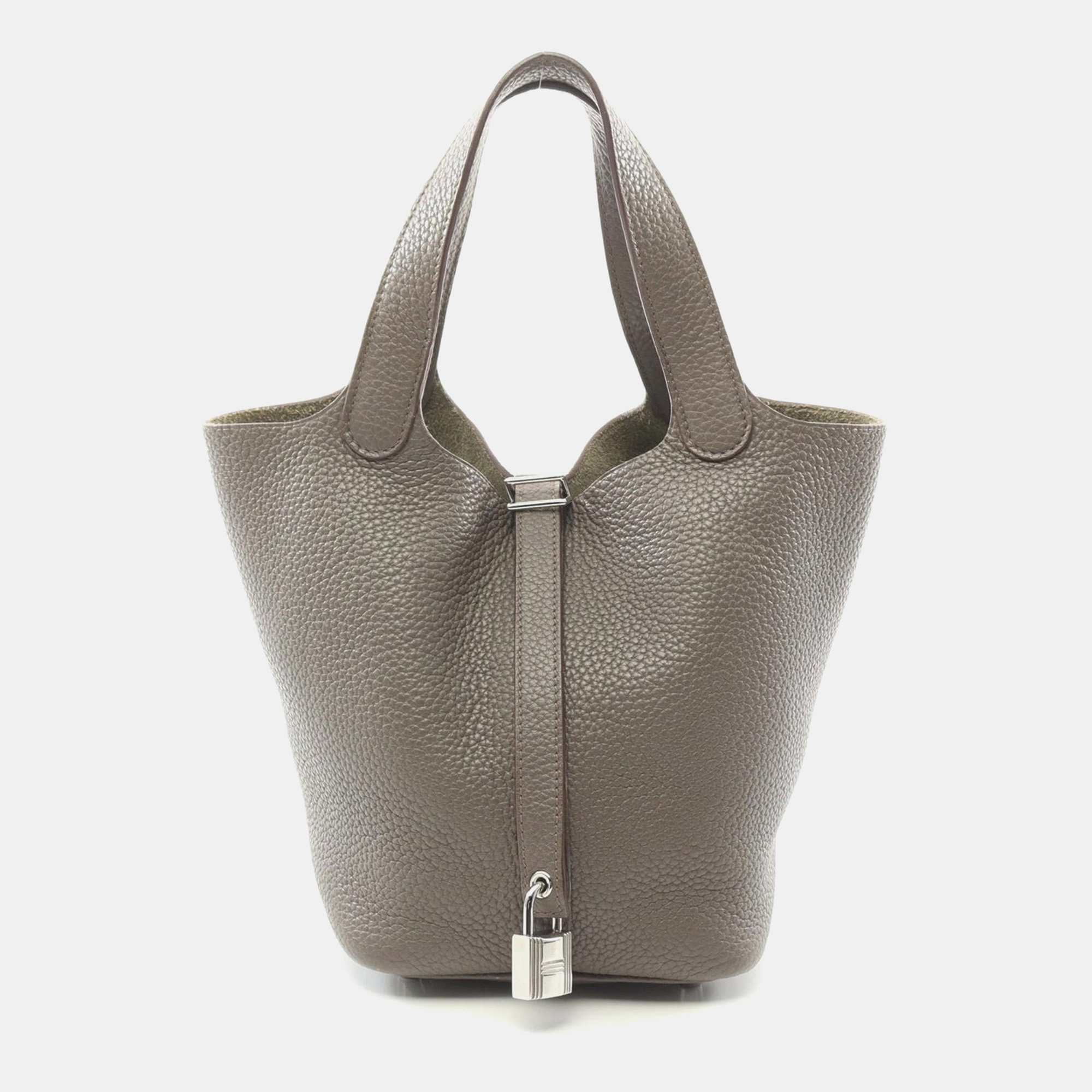 Hermes Etain Taurillon Clemence Picotin Lock Pm Hand Bag Q, Grey
Hermes Etain Taurillon Clemence Picotin Lock Pm Hand Bag Q, Grey