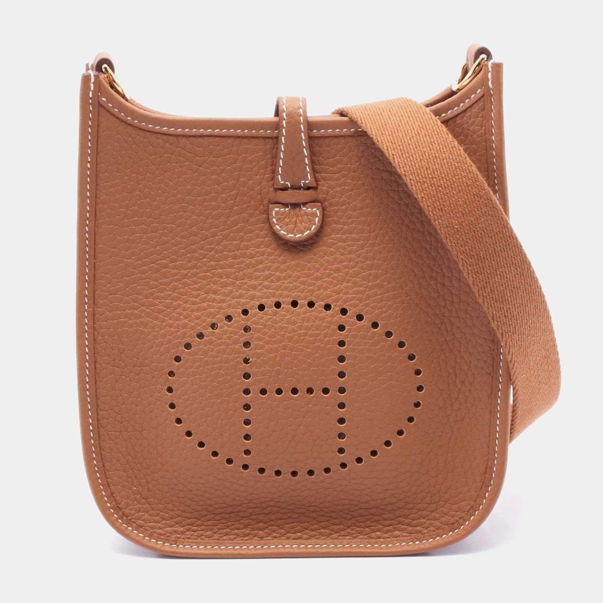 Hermes Gold Taurillon Clemence Evelyne Tpm Shoulder Crossbody Bag, Brown
Hermes Gold Taurillon Clemence Evelyne Tpm Shoulder Crossbody Bag, Brown