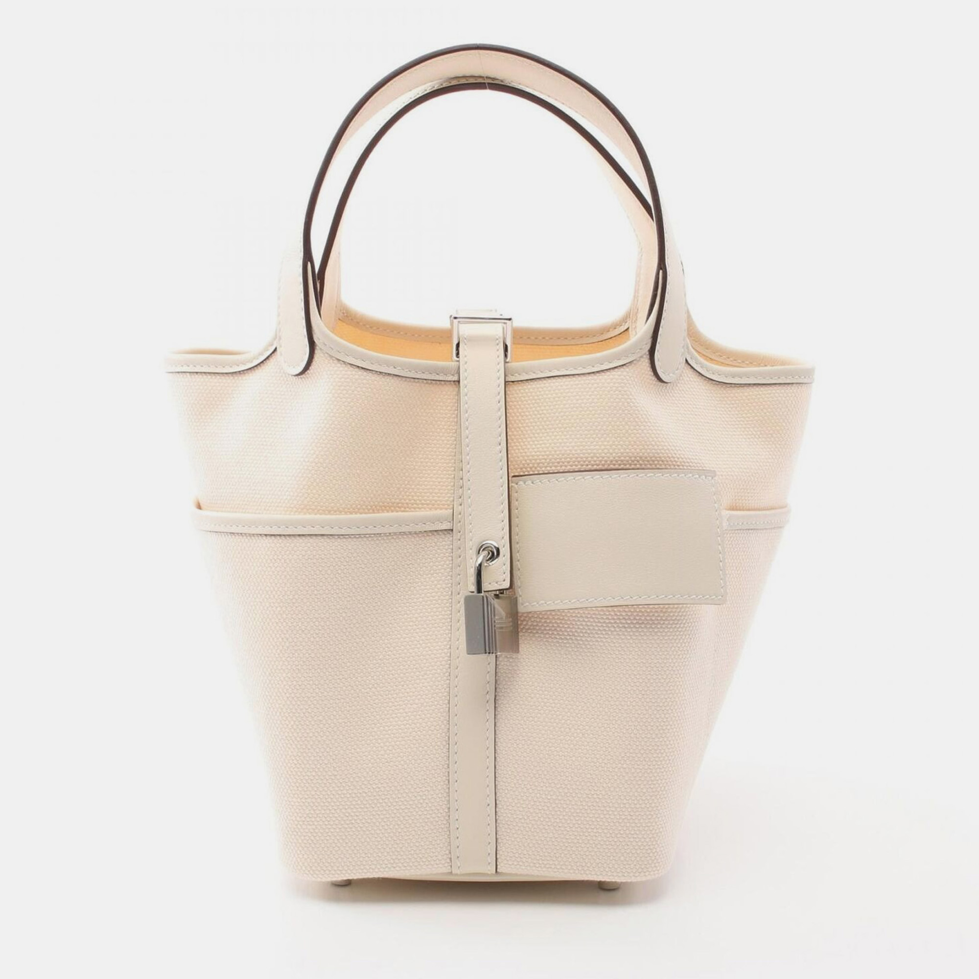 Hermes Swift Leather Toile Geland Nata Picotin Lock Pm Cargo Hand Bag, Beige
Hermes Swift Leather Toile Geland Nata Picotin Lock Pm Cargo Hand Bag, Beige