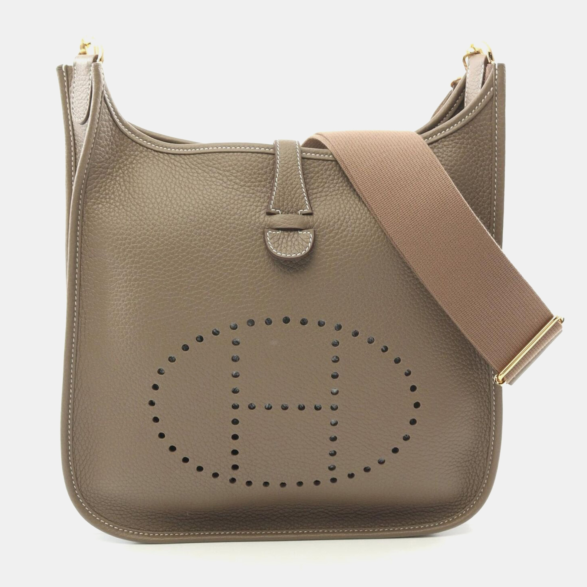 Hermes Etoupe Grey Taurillon Clemence Leather Evelyne PM Crossbody Bag, Brown
Hermes Etoupe Grey Taurillon Clemence Leather Evelyne PM Crossbody Bag, Brown