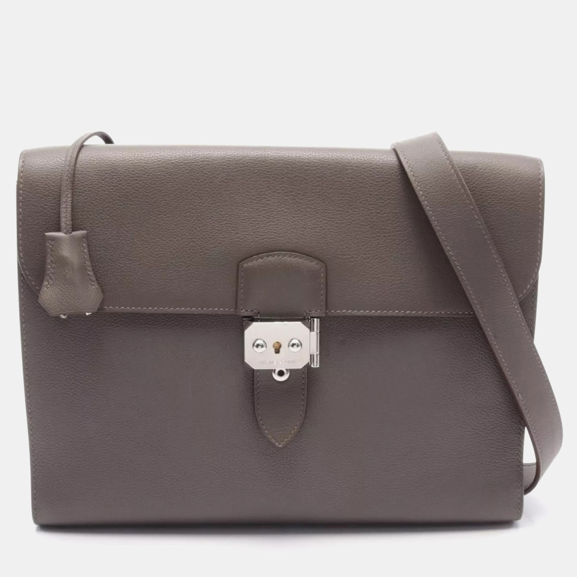 Hermes Etain Evercolor Leather Sac-a-depeche Business Bag, Brown
Hermes Etain Evercolor Leather Sac-a-depeche Business Bag, Brown
