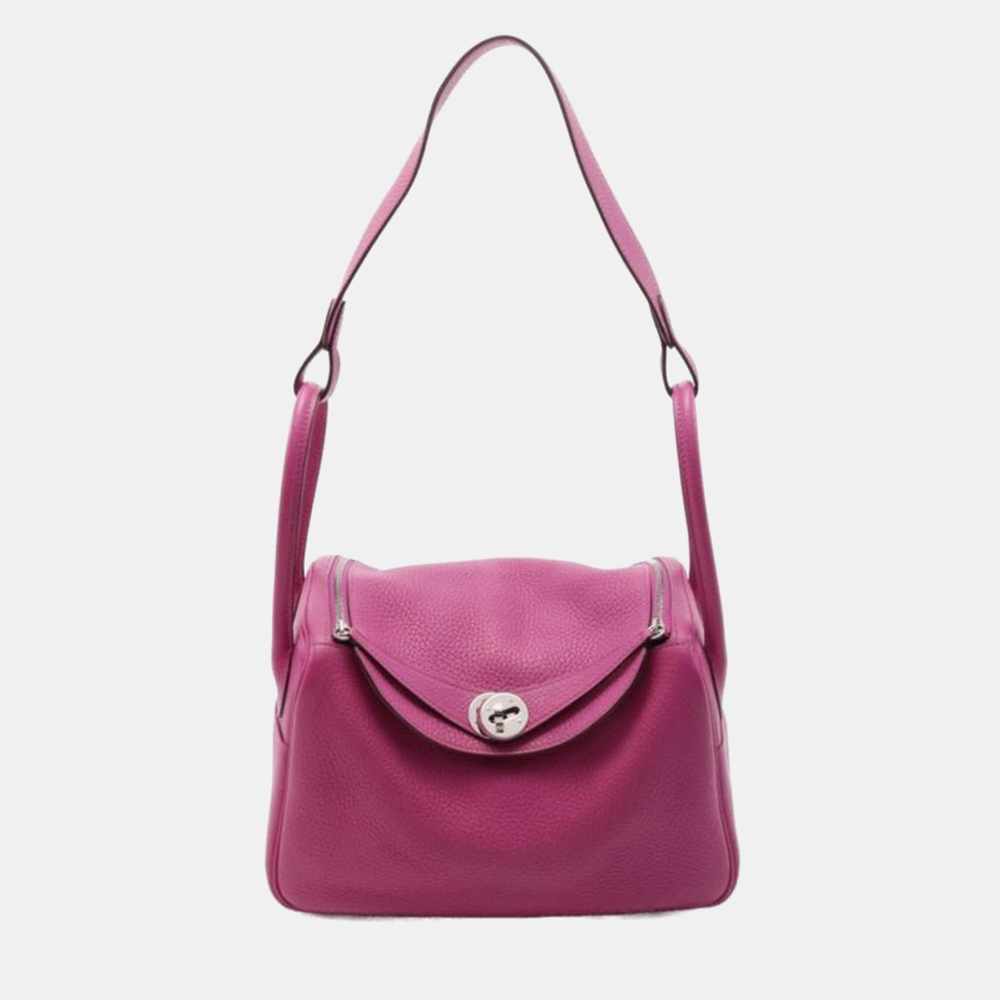 Hermes Pink Rose Shocking Clemence Leather Lindy 26 Shoulder Bag
Hermes Pink Rose Shocking Clemence Leather Lindy 26 Shoulder Bag