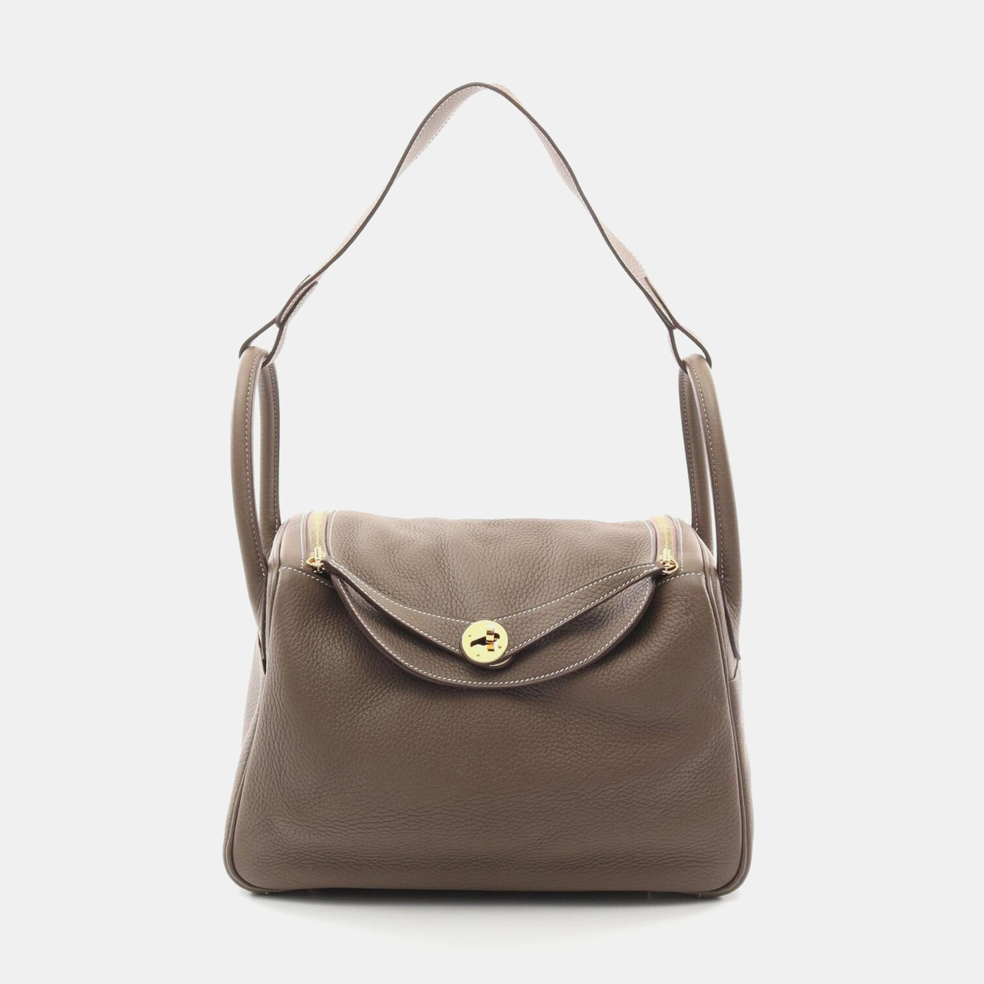 Hermes Brown Aurillon Clemence Lindy 30 Etoupe Gray Shoulder Bag
Hermes Brown Aurillon Clemence Lindy 30 Etoupe Gray Shoulder Bag