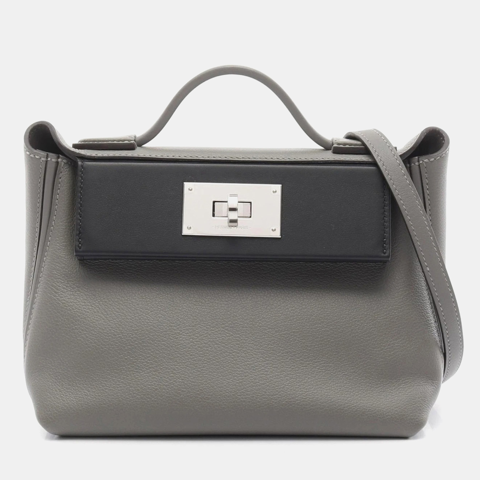 Hermes Gray Evercolor Swift Leather 24/24 Van Quatre 21 Mini Shoulder Bag, Grey
Hermes Gray Evercolor Swift Leather 24/24 Van Quatre 21 Mini Shoulder Bag, Grey