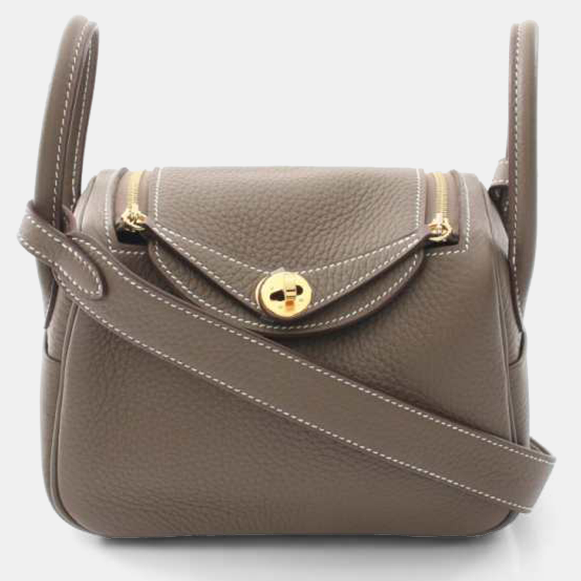 Hermes Taurillon Clemence Leather Lindy Mini Shoulder Bag, Grey
Hermes Taurillon Clemence Leather Lindy Mini Shoulder Bag, Grey