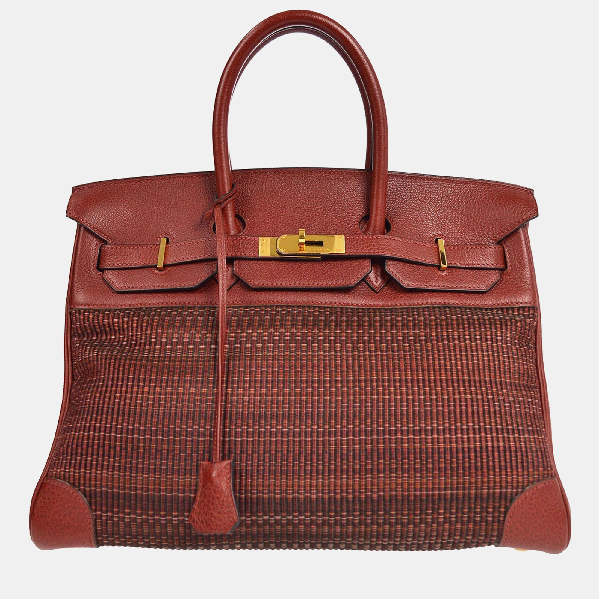 Hermes Rouge Crinoline Taurillon Clemence Birkin 35 Handbag, Brown
Hermes Rouge Crinoline Taurillon Clemence Birkin 35 Handbag, Brown