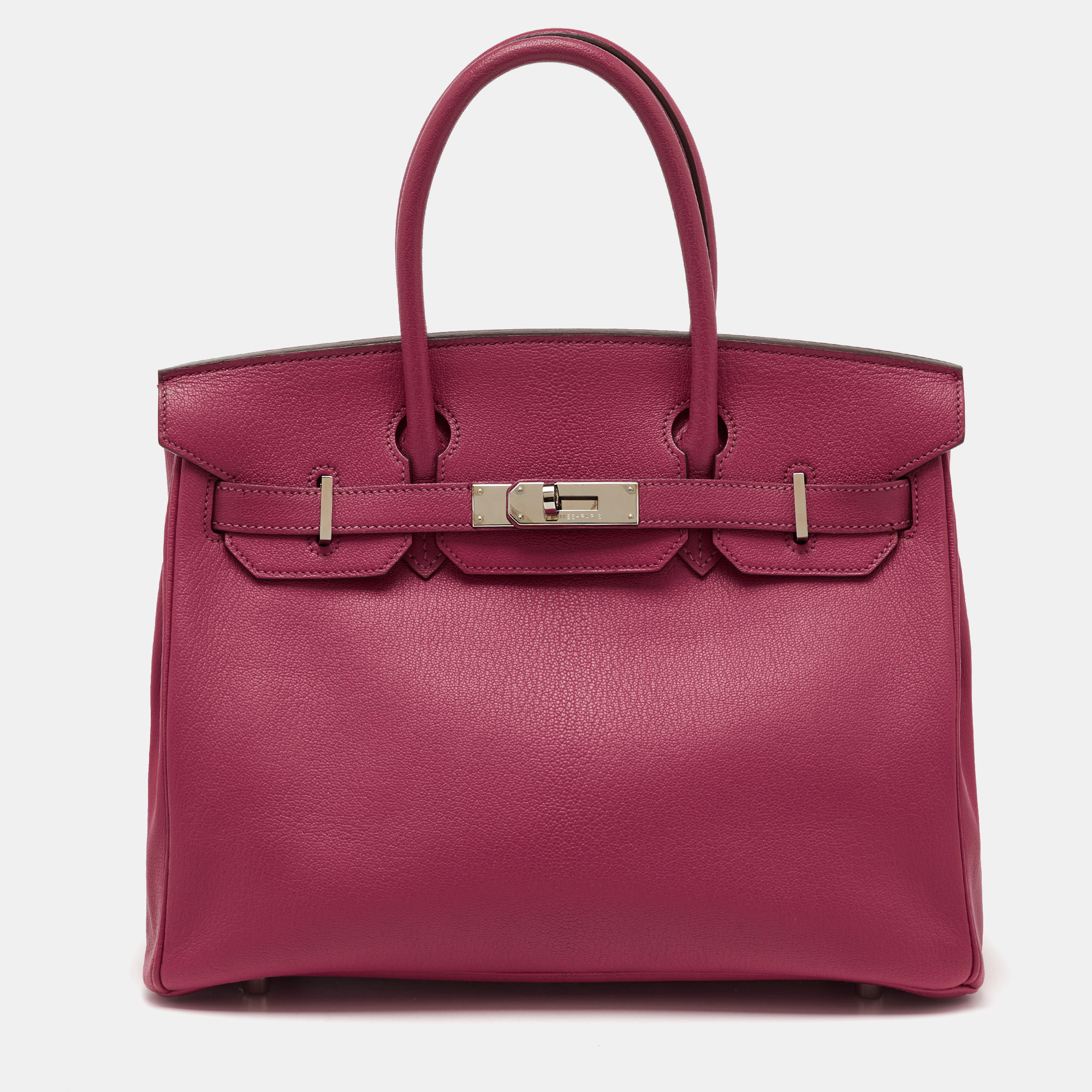 Hermes Rose Shocking/Gris Perle Chèvre De Coromandel Leather Palladium Hardware Birkin 30 Bag, Pink
Hermes Rose Shocking/Gris Perle Chèvre De Coromandel Leather Palladium Hardware Birkin 30 Bag, Pink