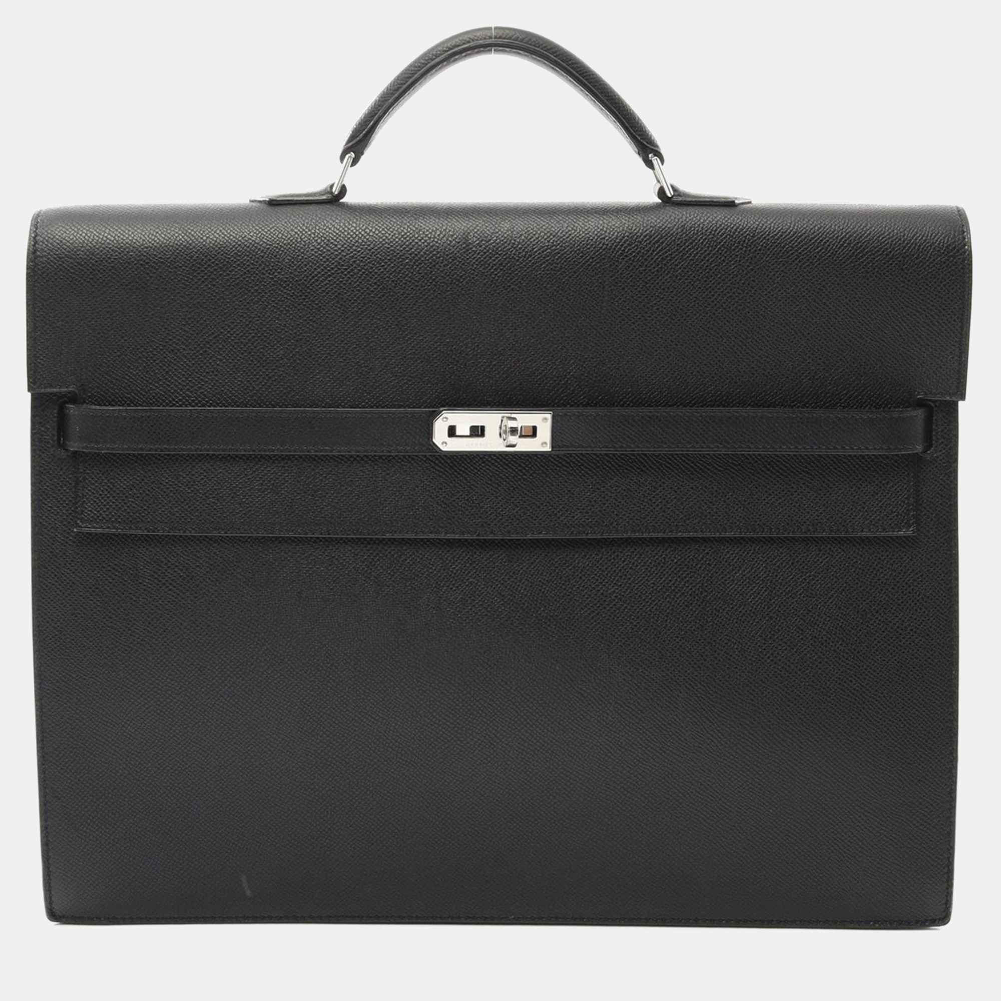Hermes Black Epsom Leather Kelly Depeche 38 Briefcase Business Bag
Hermes Black Epsom Leather Kelly Depeche 38 Briefcase Business Bag