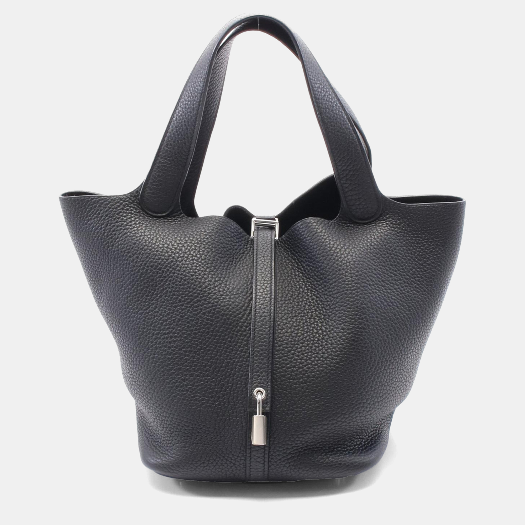 Hermes Black Taurillon Clemence Picotin Lock 22 Hand Bag C SHW
Hermes Black Taurillon Clemence Picotin Lock 22 Hand Bag C SHW