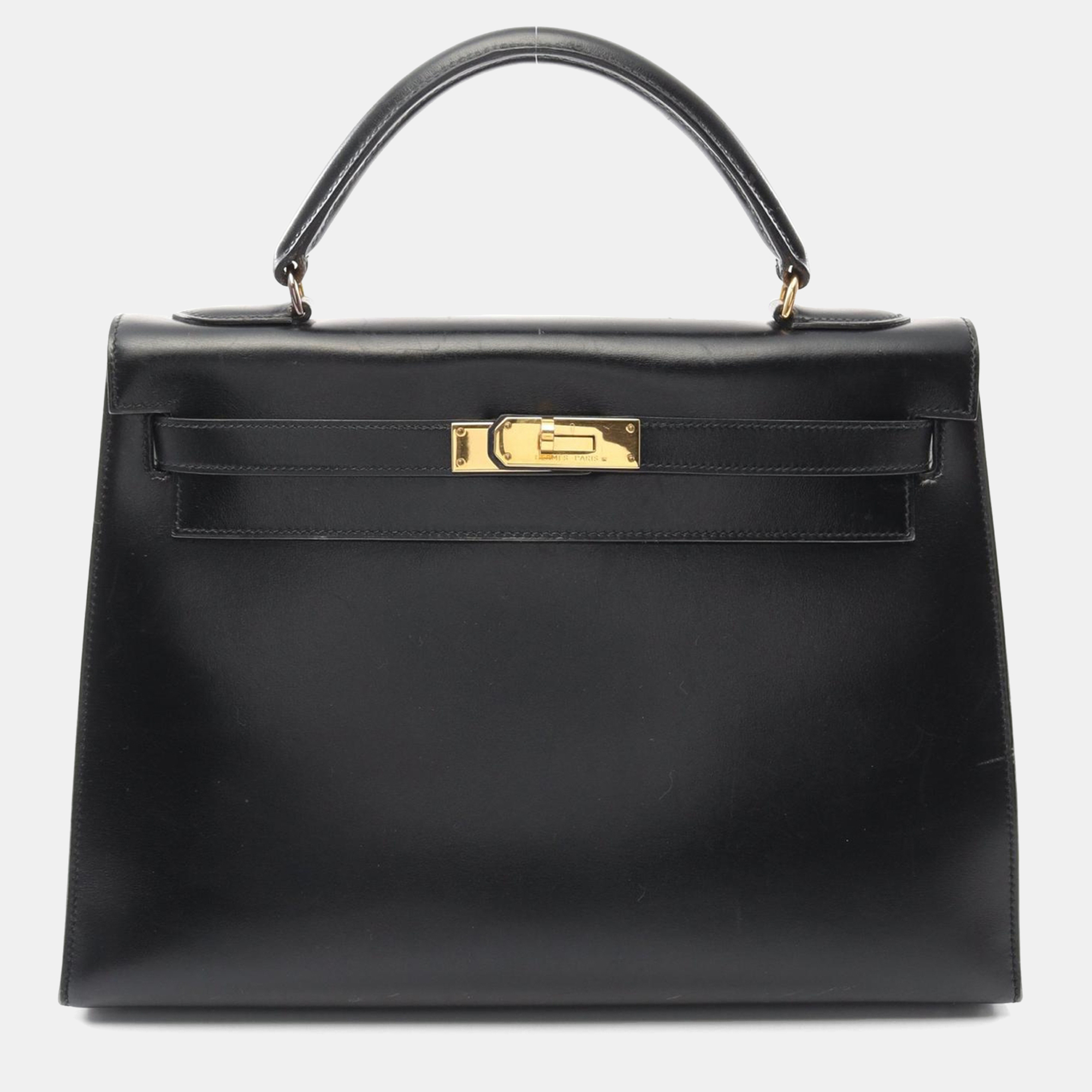 Hermes Black Calf Leather Kelly 32 U Outside Stitched Hand Shoulder Bag GHW
Hermes Black Calf Leather Kelly 32 U Outside Stitched Hand Shoulder Bag GHW