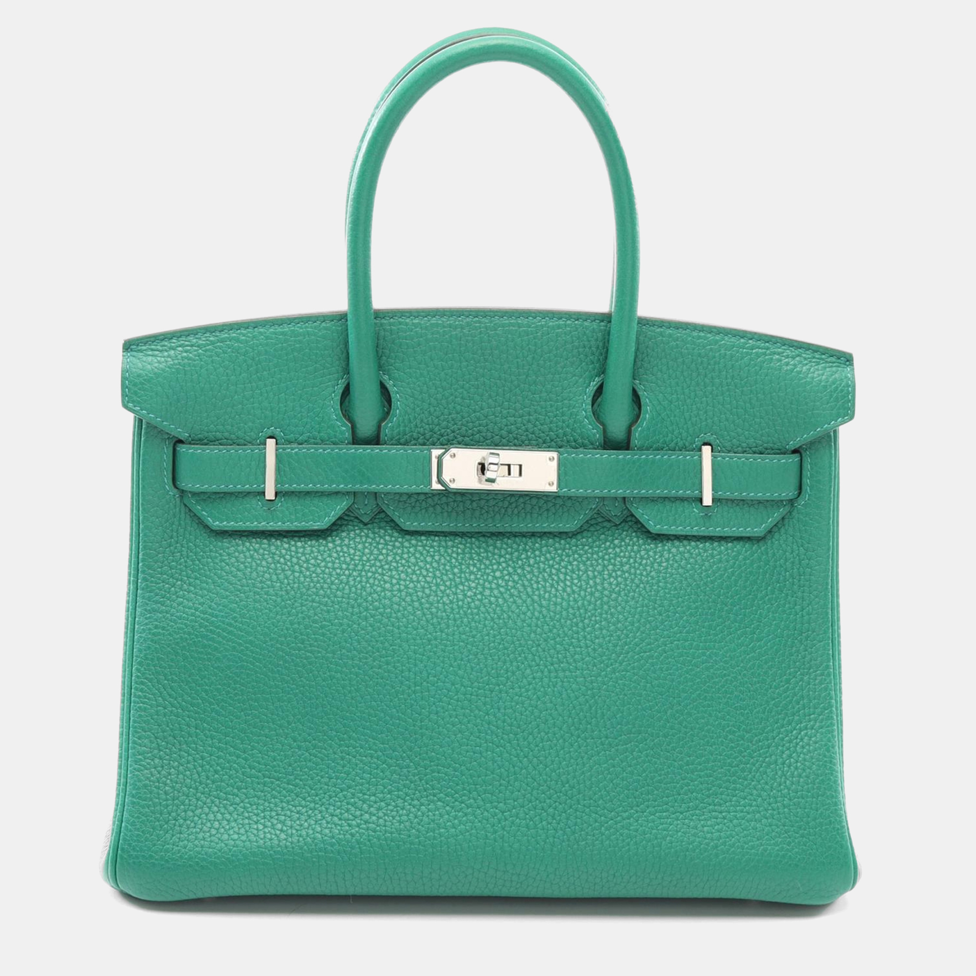 Hermes Green Khaki Clemence Leather Silver Hardware Verso Birkin 30, Blue
Hermes Green Khaki Clemence Leather Silver Hardware Verso Birkin 30, Blue