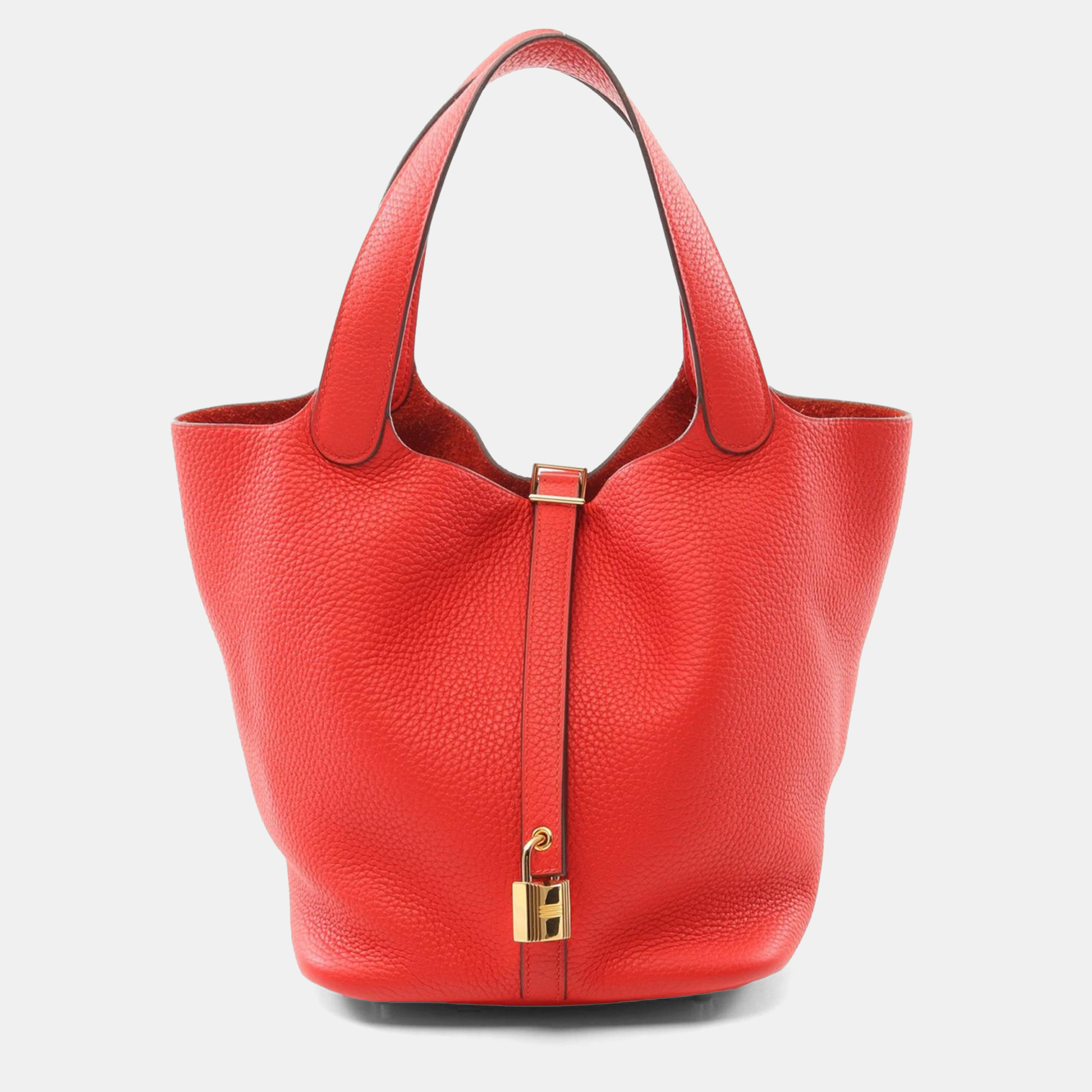 Hermes Rouge Tomate Taurillon Clemence Gold Hardware Picotin Lock 22, Red
Hermes Rouge Tomate Taurillon Clemence Gold Hardware Picotin Lock 22, Red