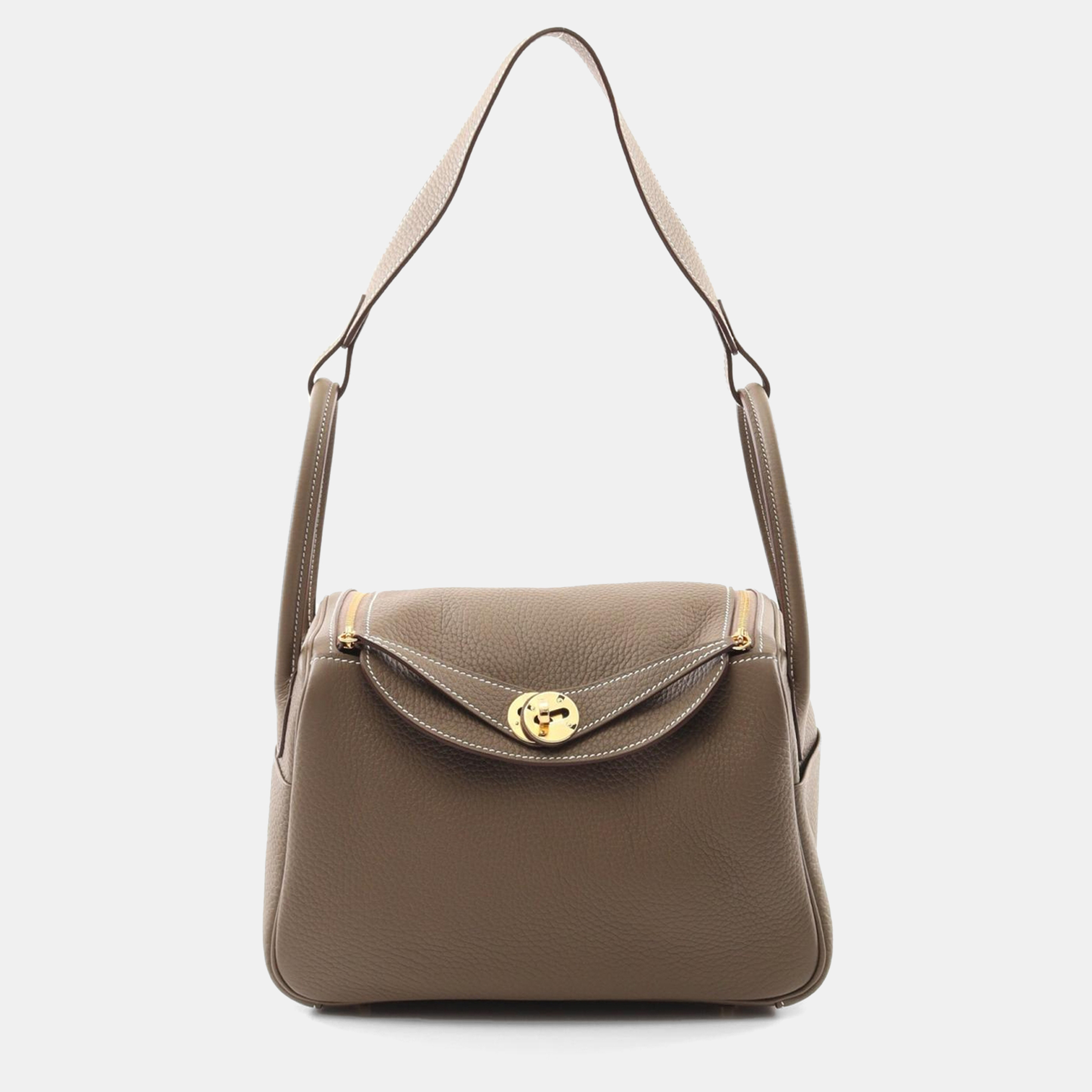 Hermes Etoupe Clemence Leather Lindy 2 Way Shoulder Bag 26, Brown
Hermes Etoupe Clemence Leather Lindy 2 Way Shoulder Bag 26, Brown