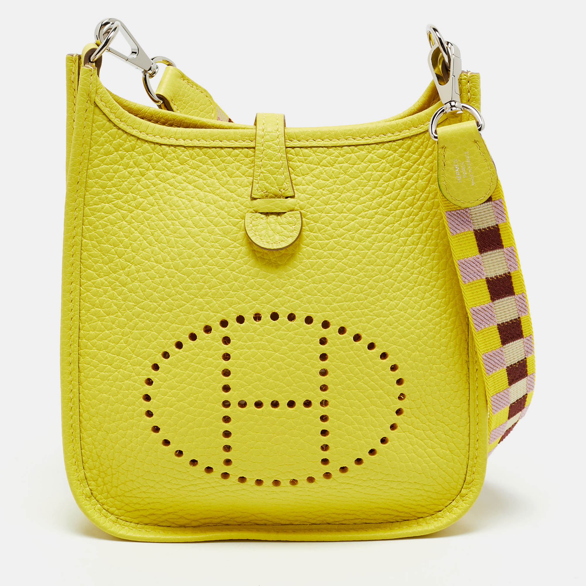Hermes Lime Taurillon Clemence Leather Evelyne Amazone TPM Bag, Yellow
Hermes Lime Taurillon Clemence Leather Evelyne Amazone TPM Bag, Yellow