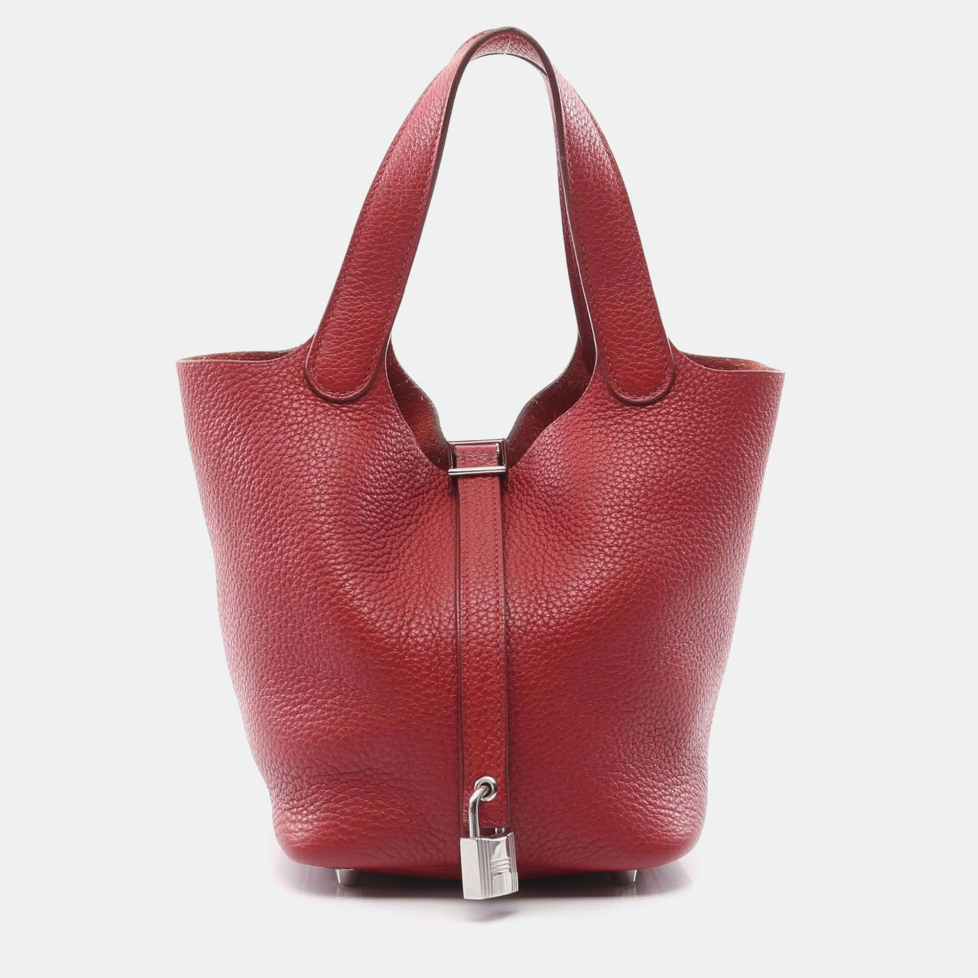 Hermes Rouge Garance Shw Taurillon Clemence Picotin PM Hand Bag, Red
Hermes Rouge Garance Shw Taurillon Clemence Picotin PM Hand Bag, Red
