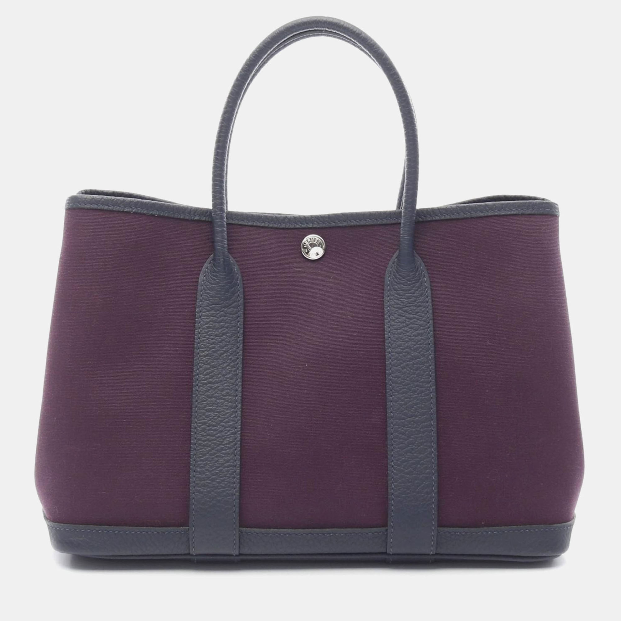 Hermes Garden Party Tpm Navy Blue Purple Y Negonda Leather Toile Tote Bag
Hermes Garden Party Tpm Navy Blue Purple Y Negonda Leather Toile Tote Bag