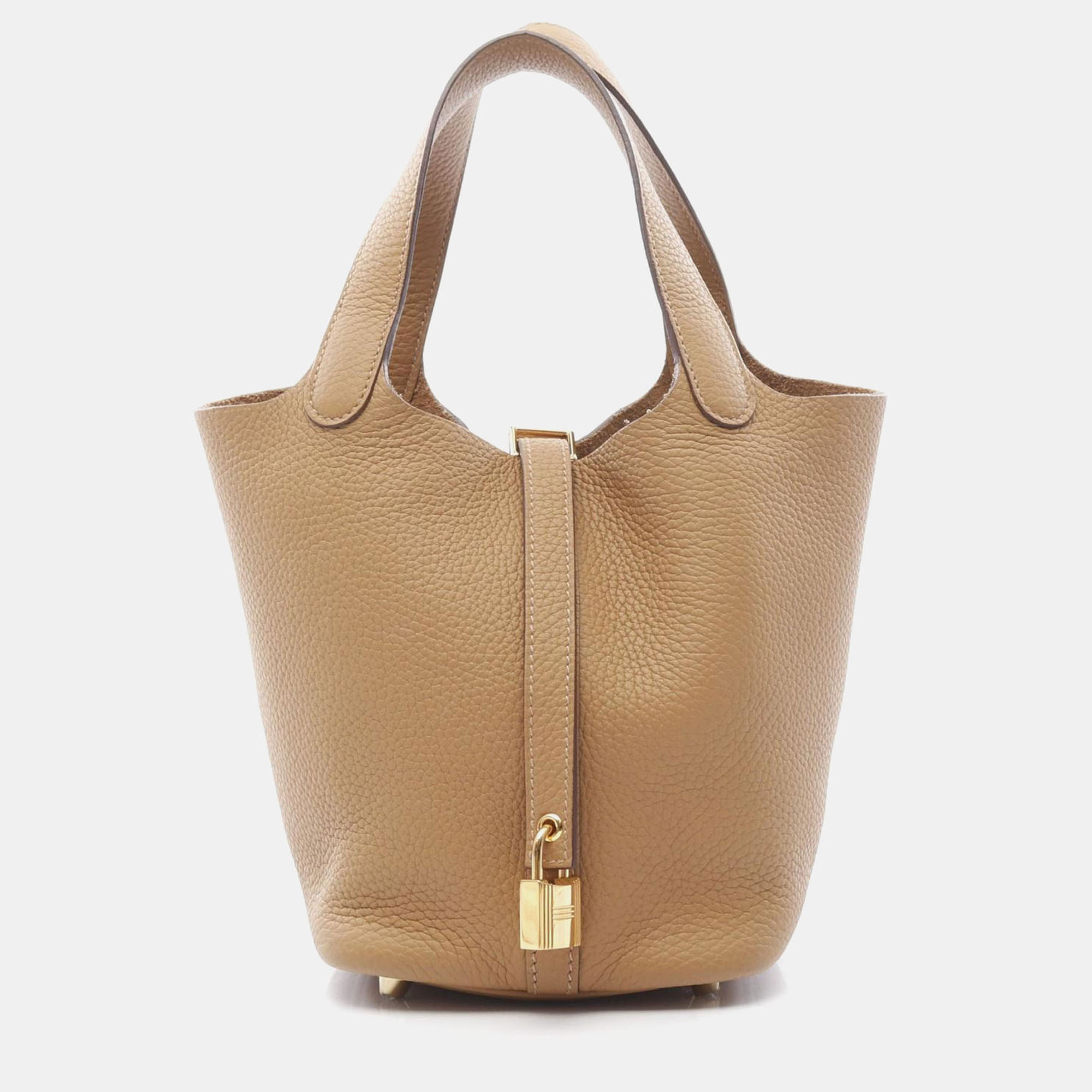 Hermes Picotin PM Biscuit U Taurillon Clemence Hand Bag, Brown
Hermes Picotin PM Biscuit U Taurillon Clemence Hand Bag, Brown