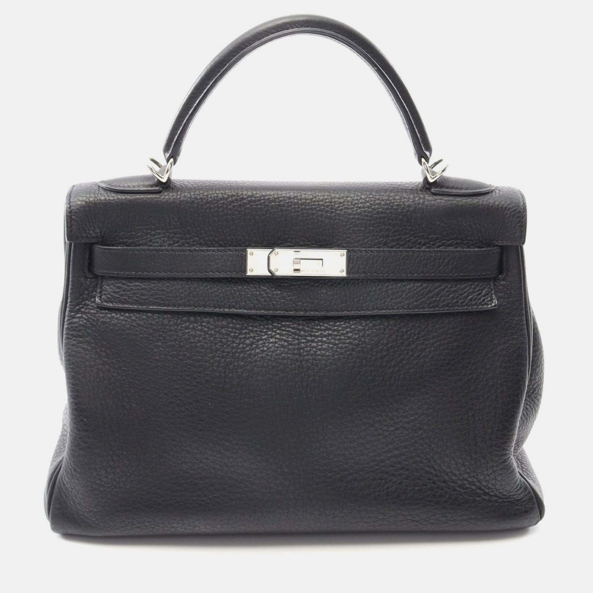 Hermes Kelly 32 Black K Inside Stitched Taurillon Clemence Bag
Hermes Kelly 32 Black K Inside Stitched Taurillon Clemence Bag