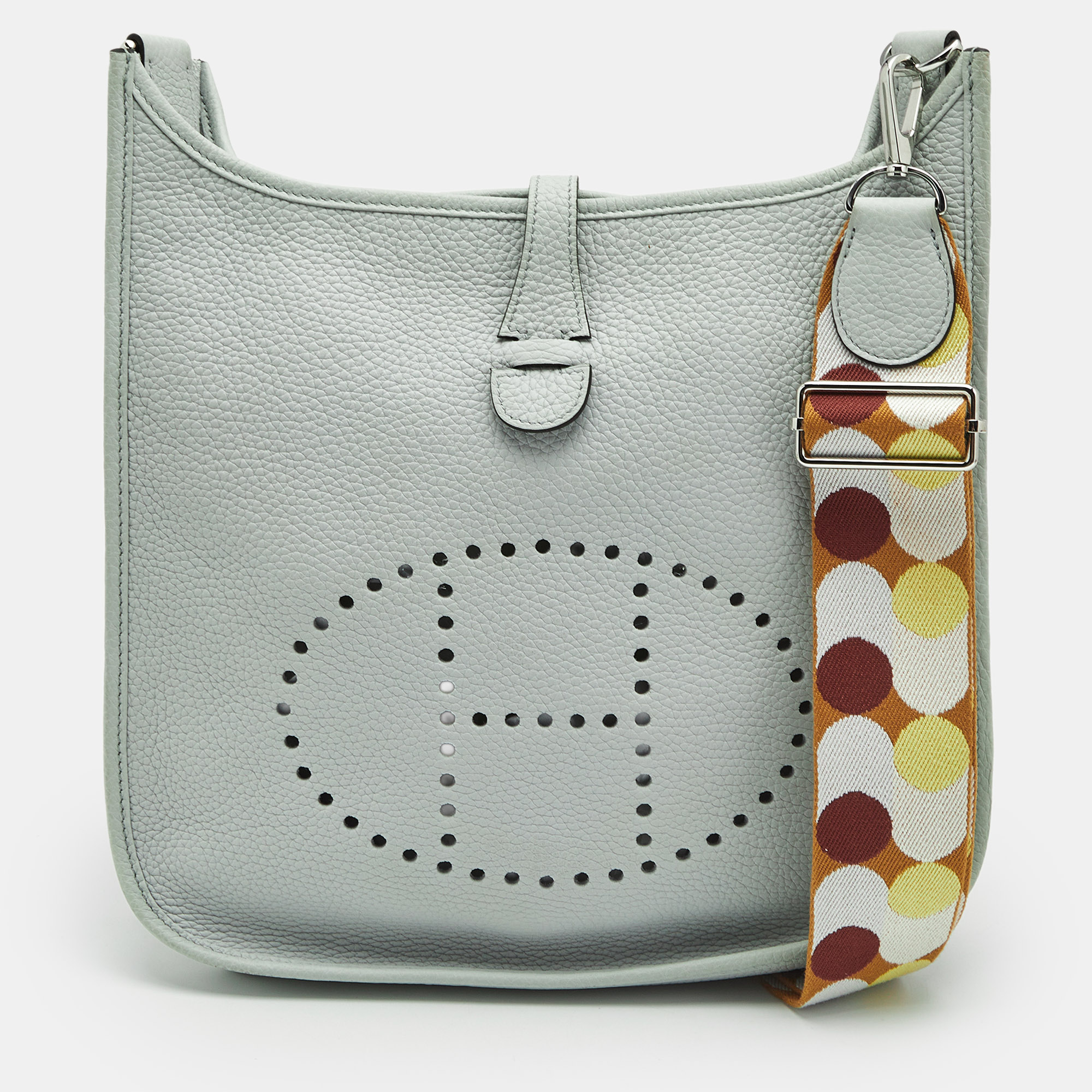 Hermes Bleu Pale Taurillon Clemence Leather Evelyne III PM Bag, Blue
Hermes Bleu Pale Taurillon Clemence Leather Evelyne III PM Bag, Blue