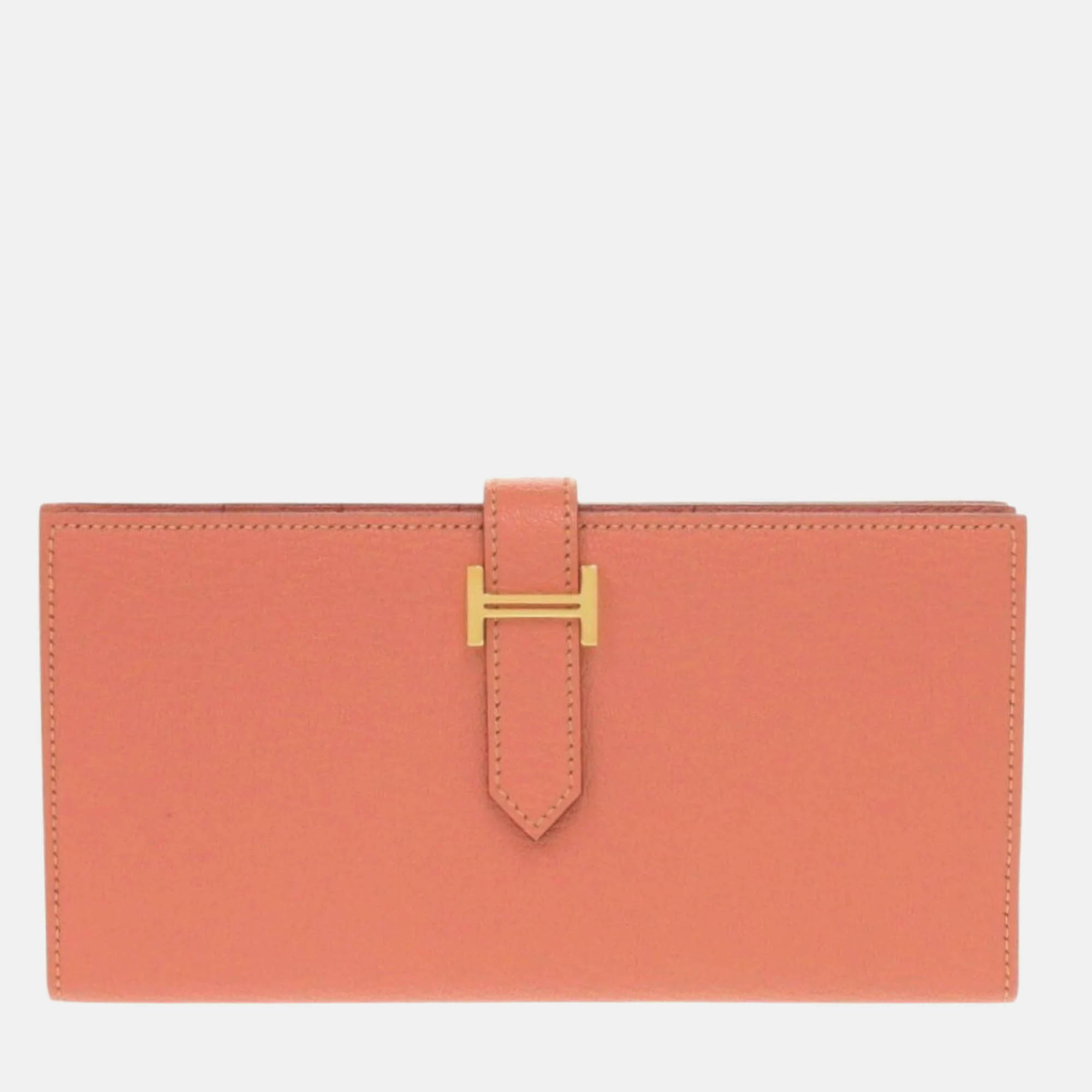 Hermes Bearn Soufflet Taurillon Clemence Rose Tea Pink Long Wallet
Hermes Bearn Soufflet Taurillon Clemence Rose Tea Pink Long Wallet