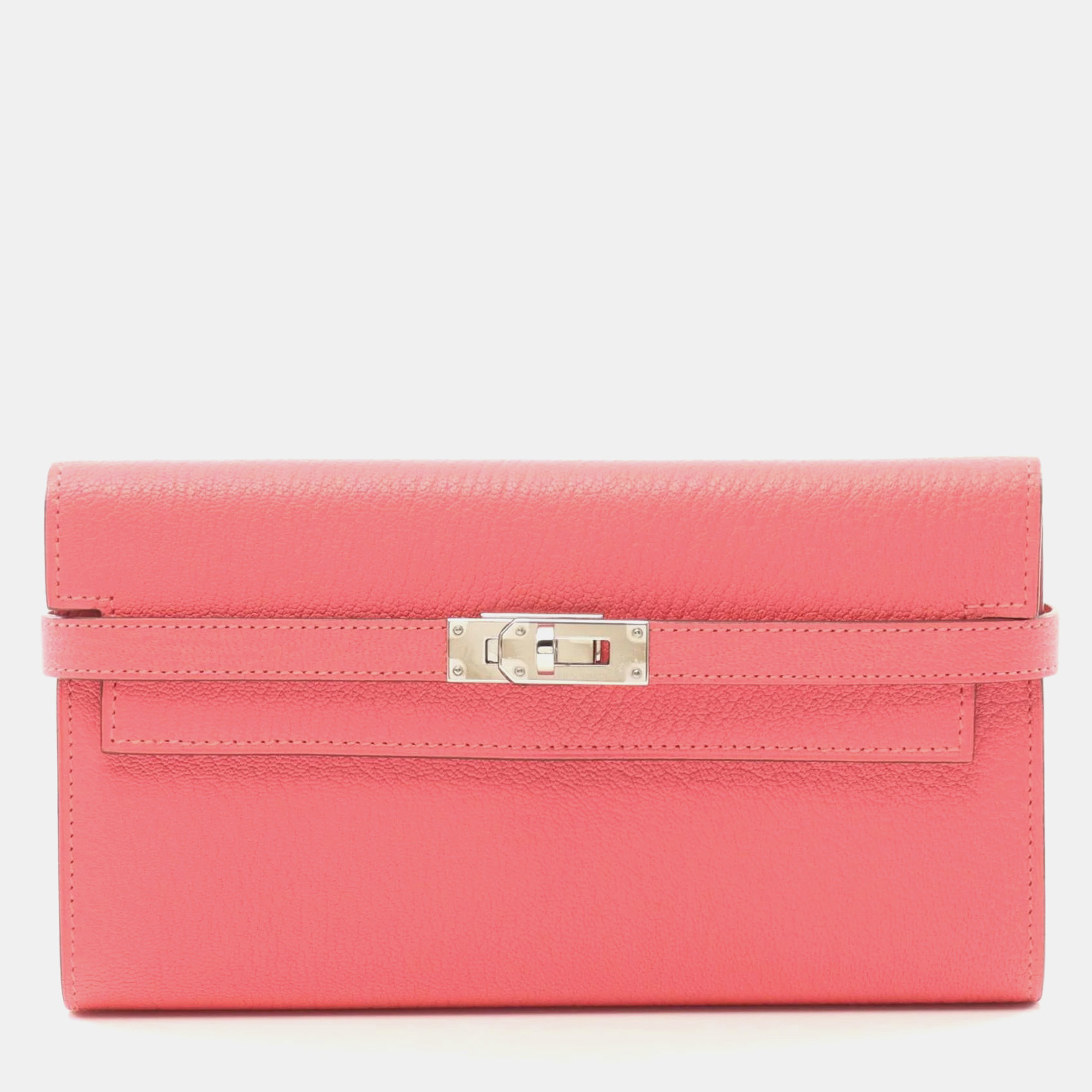 Hermes Kelly Pink Chevre Leather Wallet - Hermes - Modalova