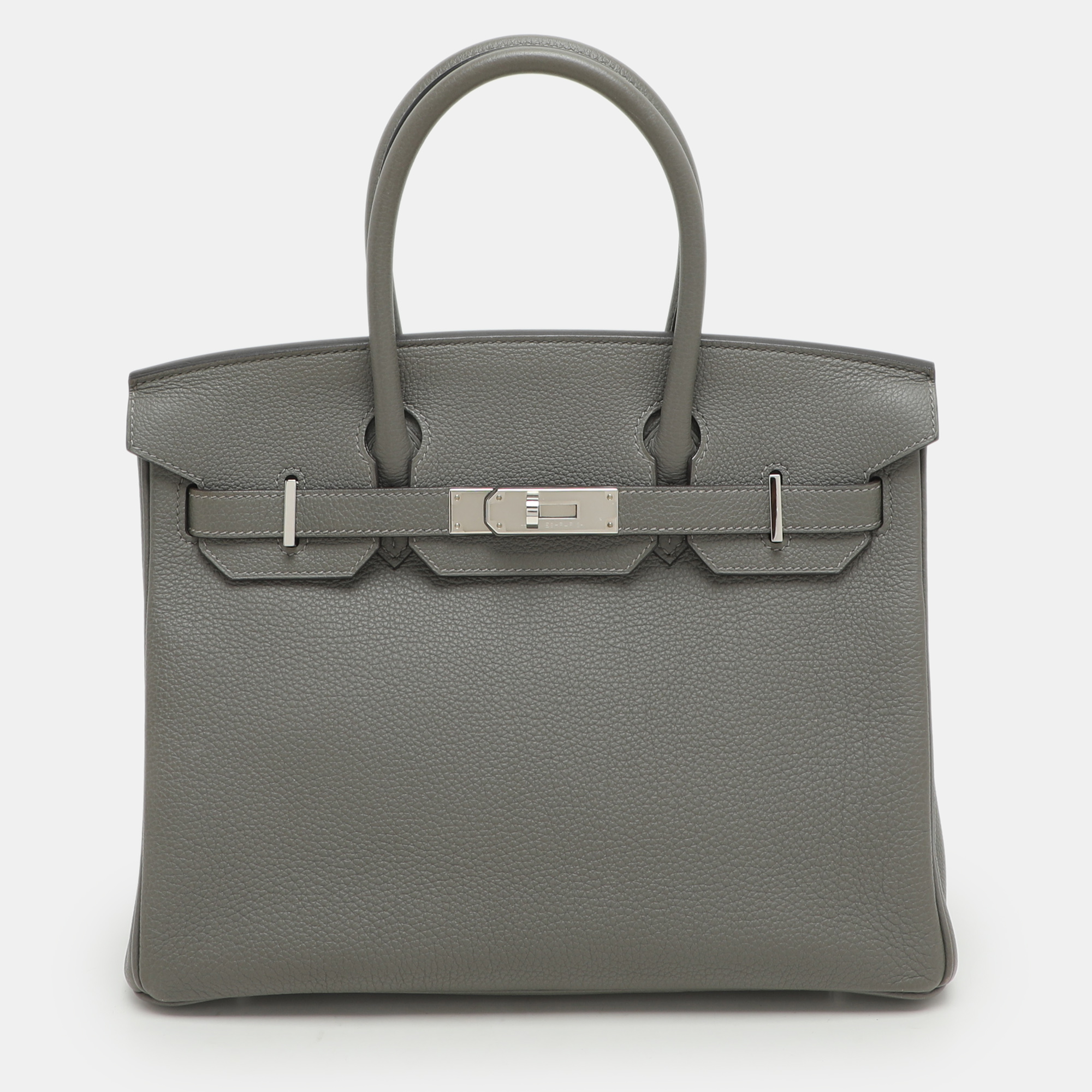 Hermes Griss Mouette Togo Leather Palladium Finish Birkin 30 Bag, Green
Hermes Griss Mouette Togo Leather Palladium Finish Birkin 30 Bag, Green