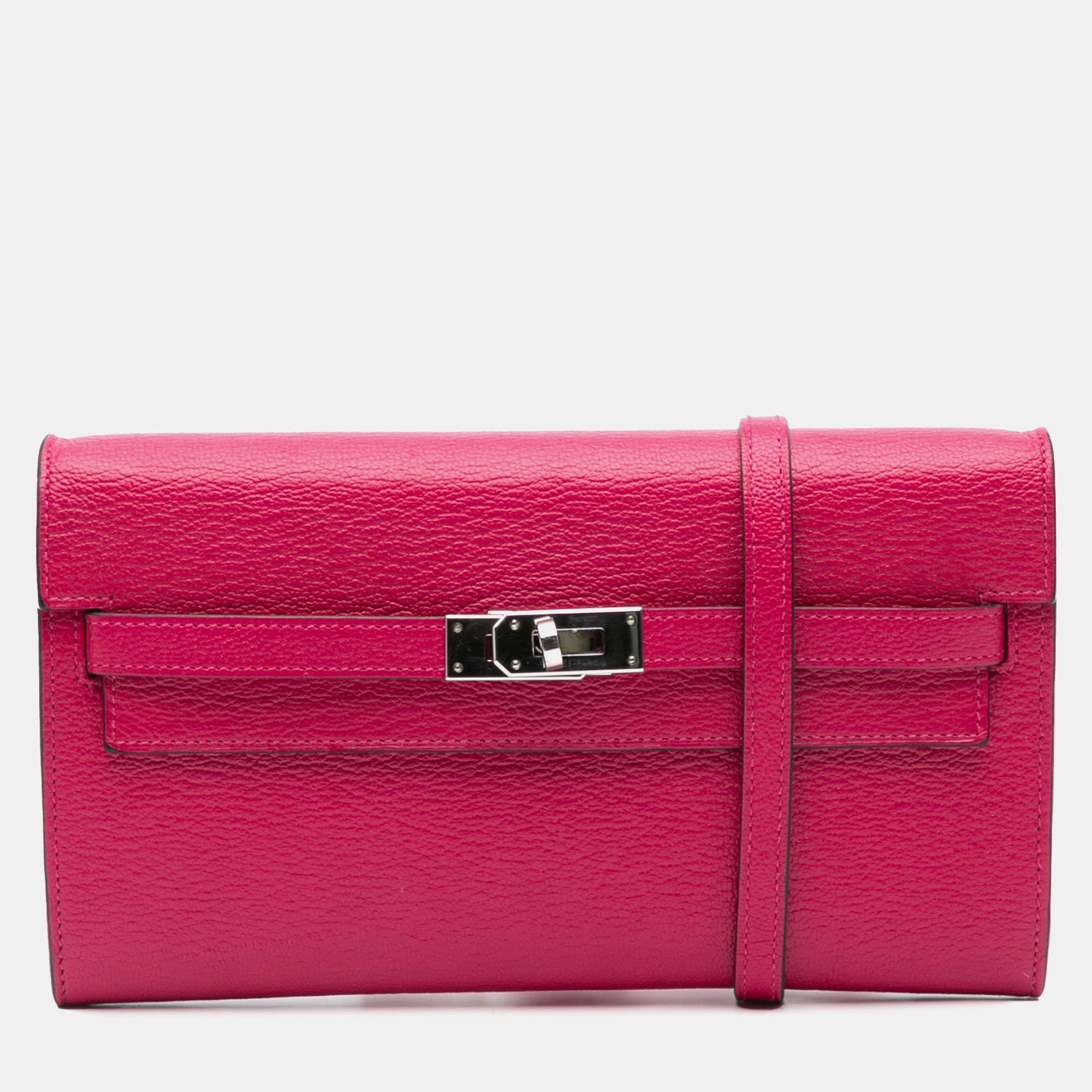 Hermes Kelly To Go Pink Chevre Mysore Leather Wallet - Hermes - Modalova