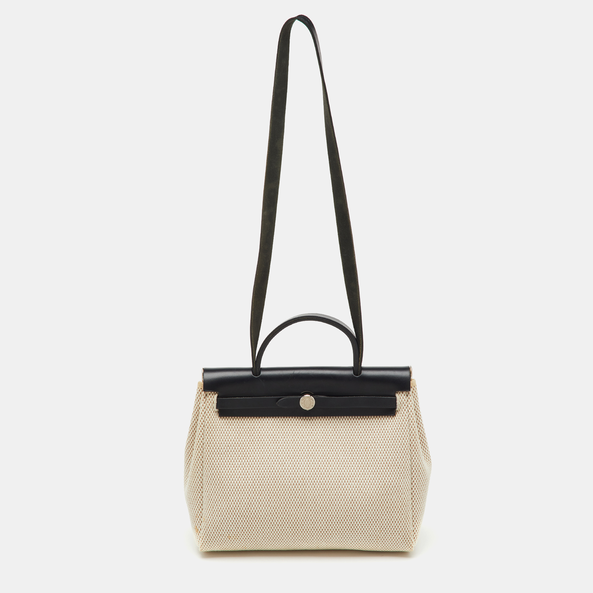 Hermès Black/Beige Toile Quadrille Herbag Zip 31 Bag
Hermès Black/Beige Toile Quadrille Herbag Zip 31 Bag