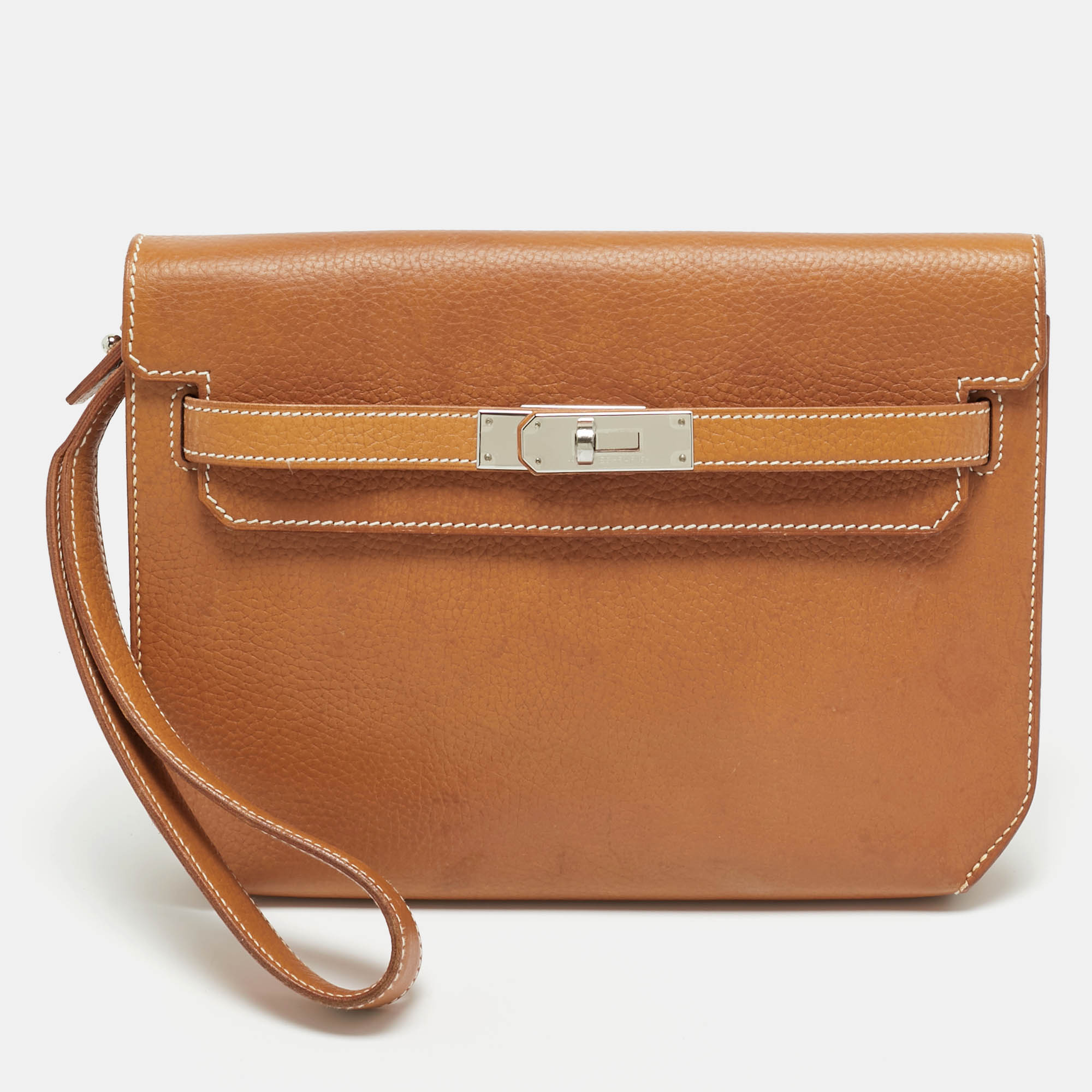 Hermes Naturel Togo Leather Kelly Depeches 25 Pouch - Hermes - Modalova
