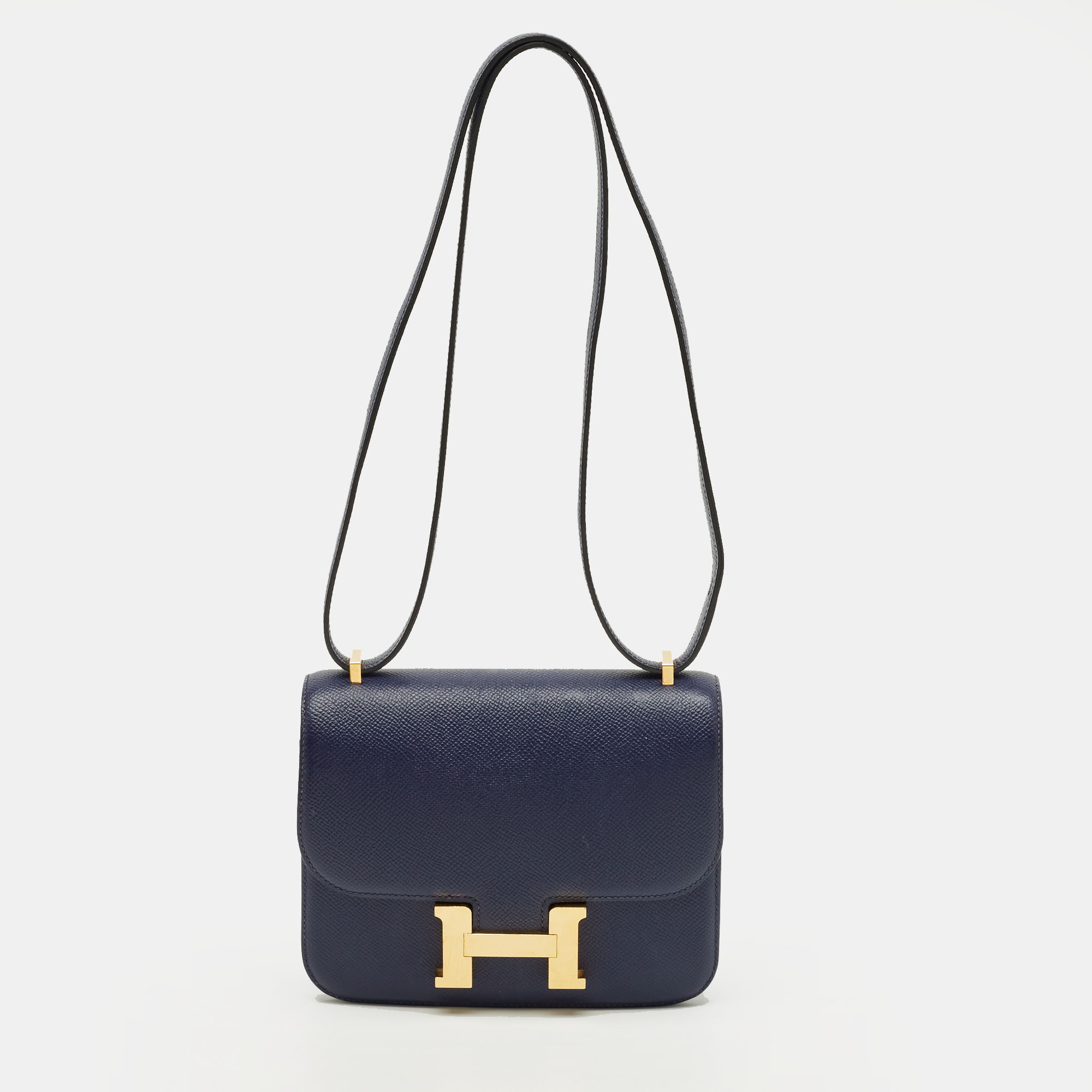 Hermes Constance 18 Mini Gold Finish Bleu Saphire Epsom Leather Crossbody Bag, Blue
Hermes Constance 18 Mini Gold Finish Bleu Saphire Epsom Leather Crossbody Bag, Blue