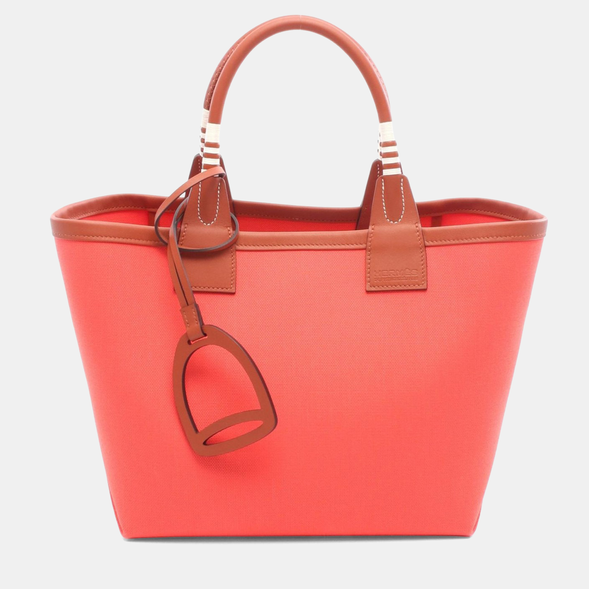 Hermes Steeple 25 Red Brown Toile Military Canvas Swift Leather Tote Bag
Hermes Steeple 25 Red Brown Toile Military Canvas Swift Leather Tote Bag