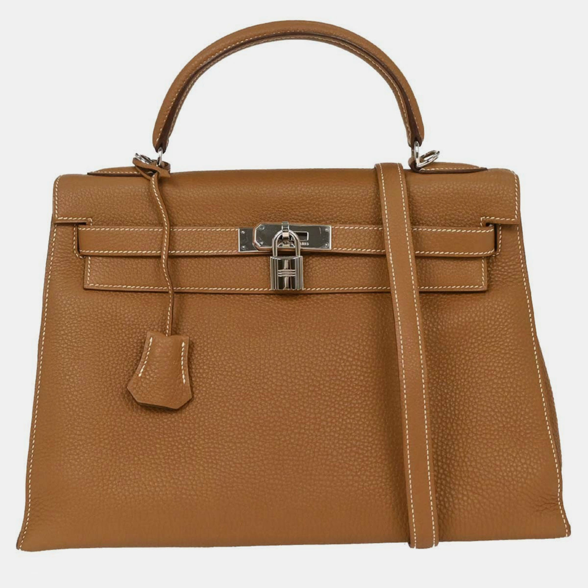 Hermes Kelly 32 Sellier 2way Gold Togo Handbag, Brown
Hermes Kelly 32 Sellier 2way Gold Togo Handbag, Brown