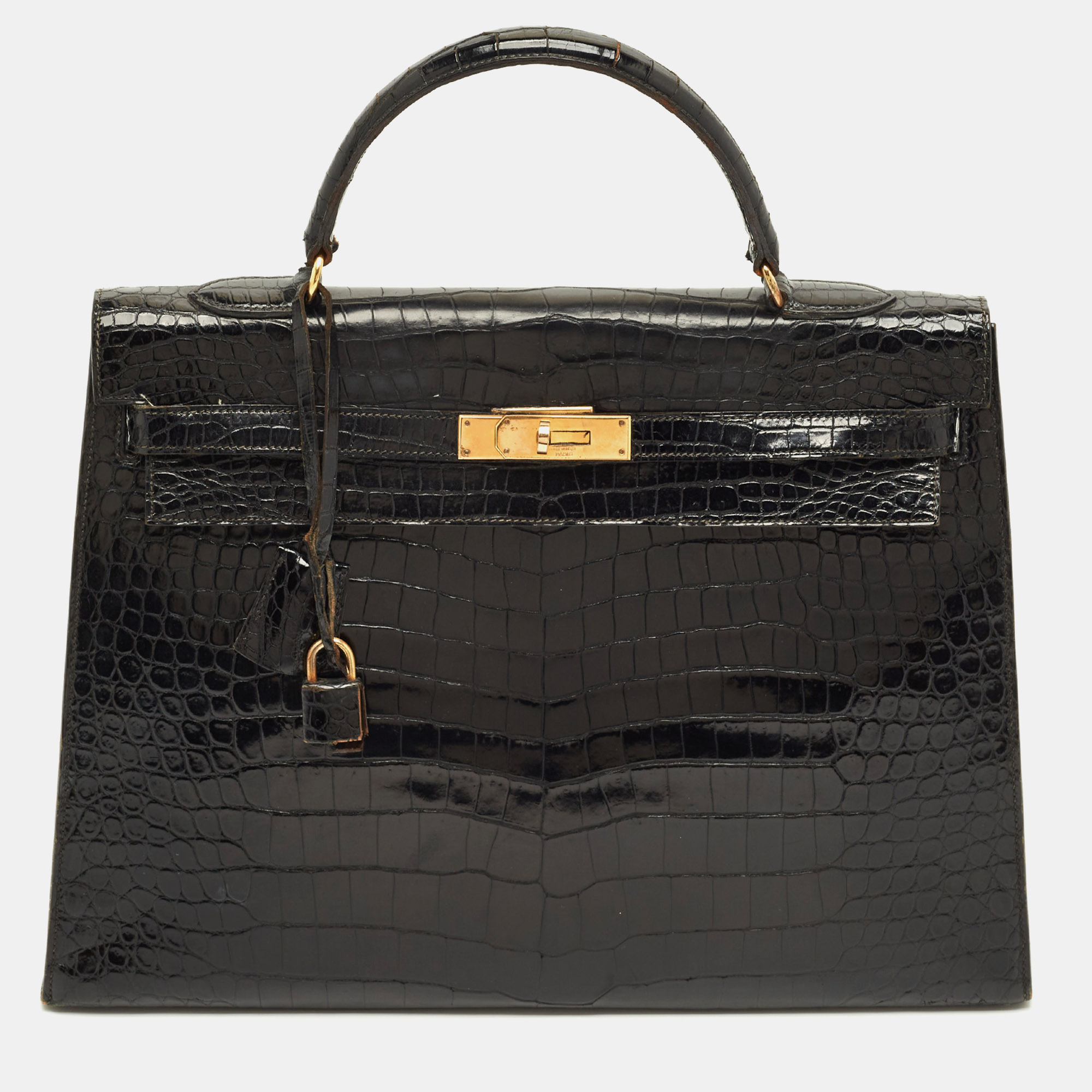 Hermes Kelly Sellier 35 Black Crocodile Gold Finish Bag
Hermes Kelly Sellier 35 Black Crocodile Gold Finish Bag