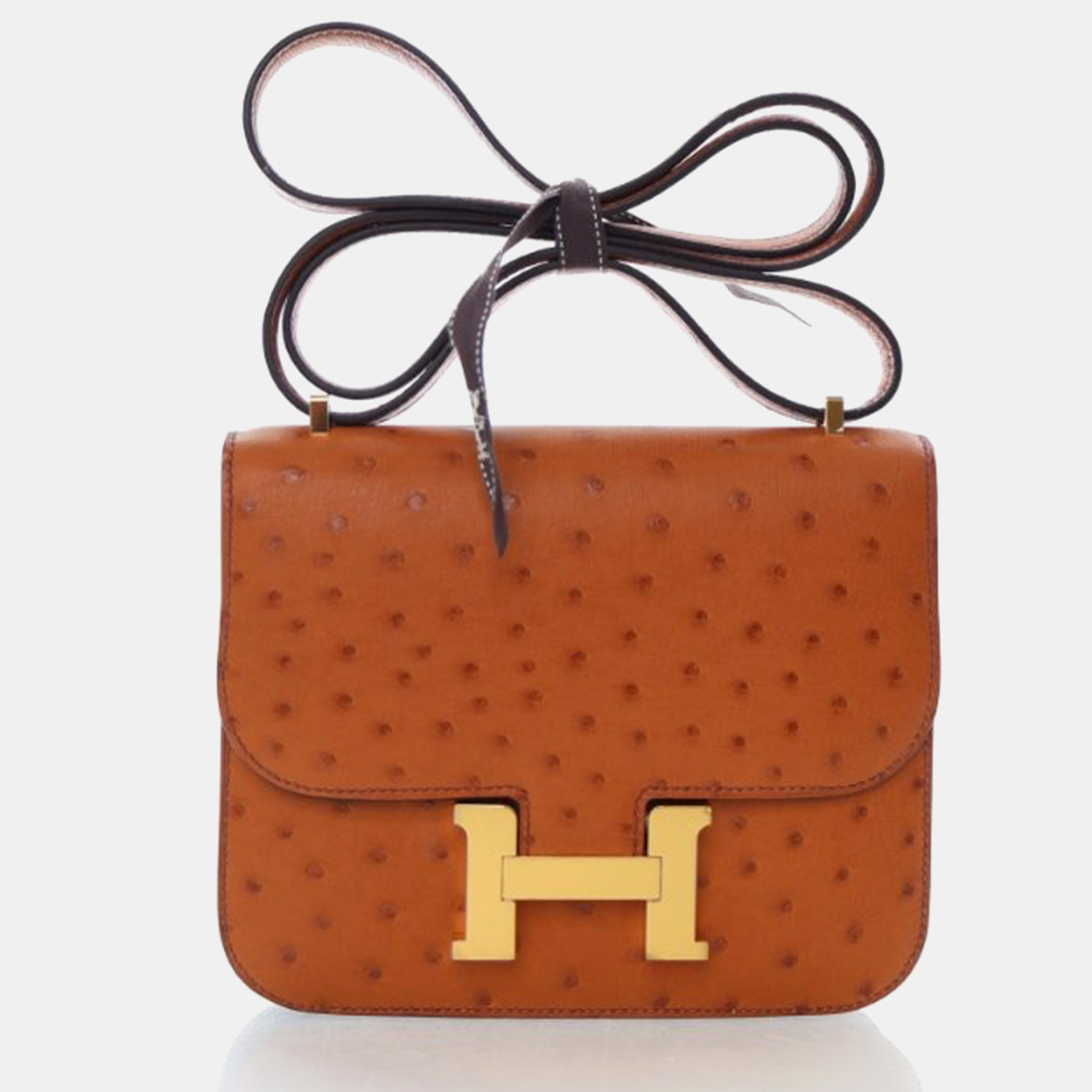 Hermes Constance 18 Gold Ostrich Bag, Brown
Hermes Constance 18 Gold Ostrich Bag, Brown