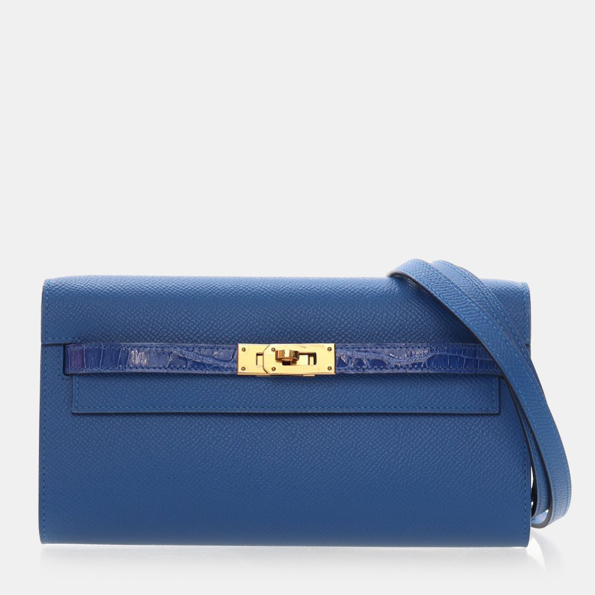 Hermes Kelly To Go Mykonos Epsom Calfskin Leather Wallet on Chain, Blue
Hermes Kelly To Go Mykonos Epsom Calfskin Leather Wallet on Chain, Blue
